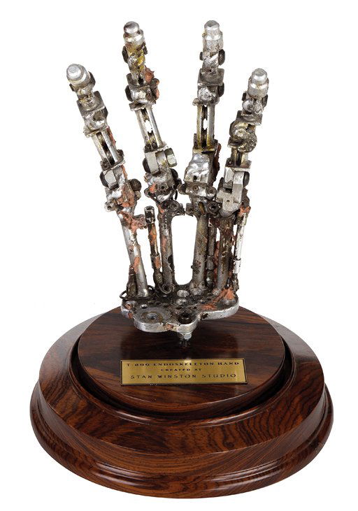 T-800 screen-used endoskeleton hand from Terminator 2: - 2