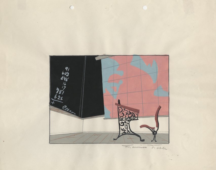 Background concept signed by Maurice Noble from