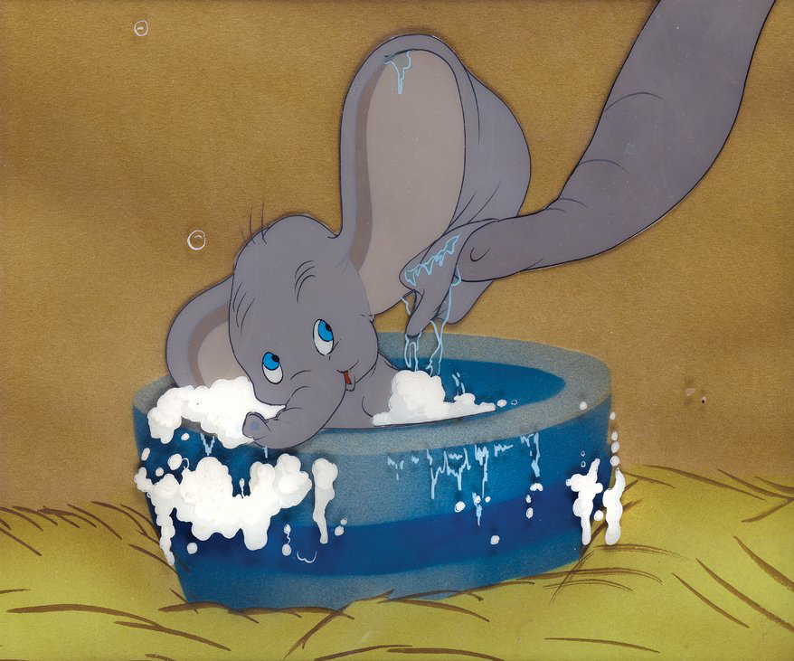 âDumboâ bath scene cel Courvoisier setup