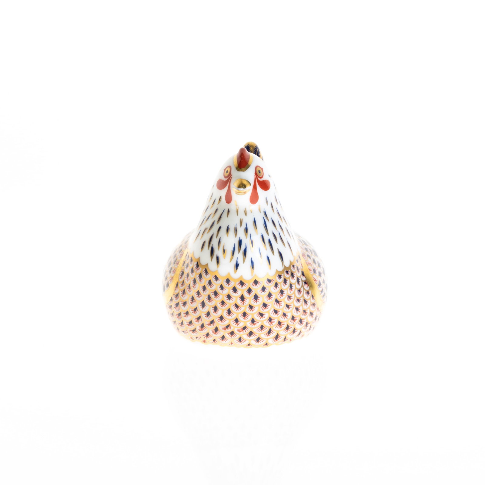 CROWN DERBY GILT PORCELAIN ANIMAL PAPERWEIGHT: 9x6x8CM. From a collection of Wedgwood and other selected ceramic/porcelain objects. Kindly examine all photographs provided in this listing or ask for a condition report. All items offered are in gen