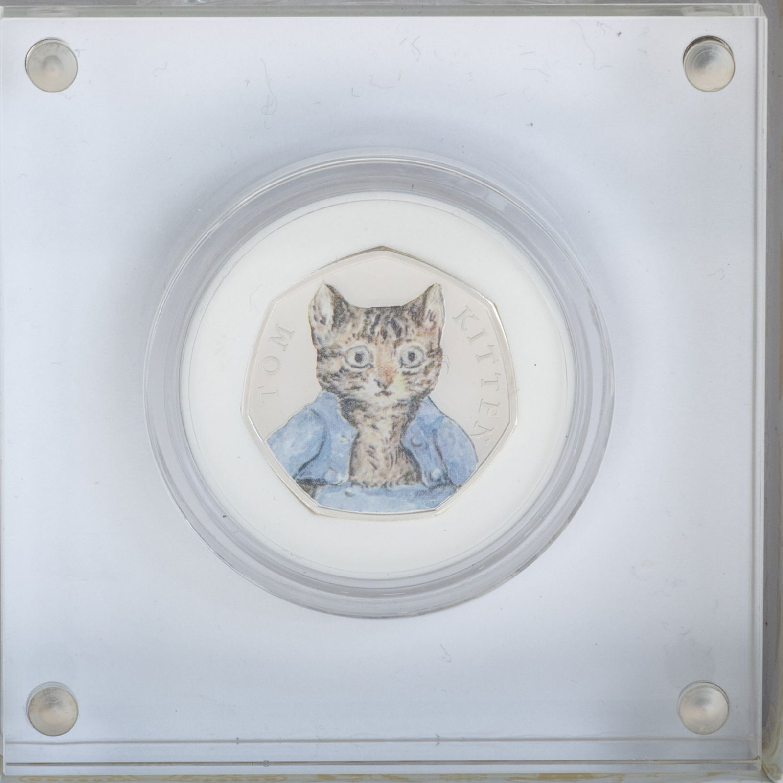 ROYAL MINT BEATRIX POTTER SILVER COIN: 9x9x3CM.From a collection of Wedgwood and other selected ceramic/porcelain objects. Kindly examine all photographs provided in this listing or ask for a condition report. All items offered are in gene