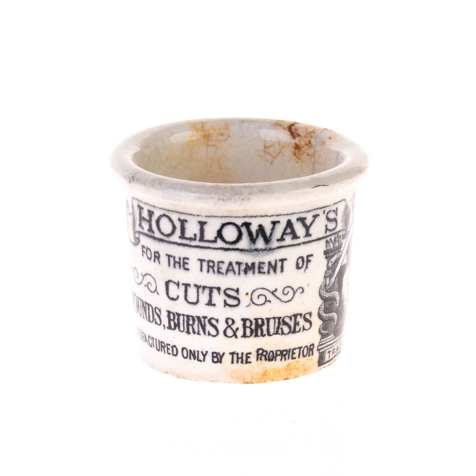 ANTIQUE PHARMACY STONEWARE CERAMIC POT (1 of 2)