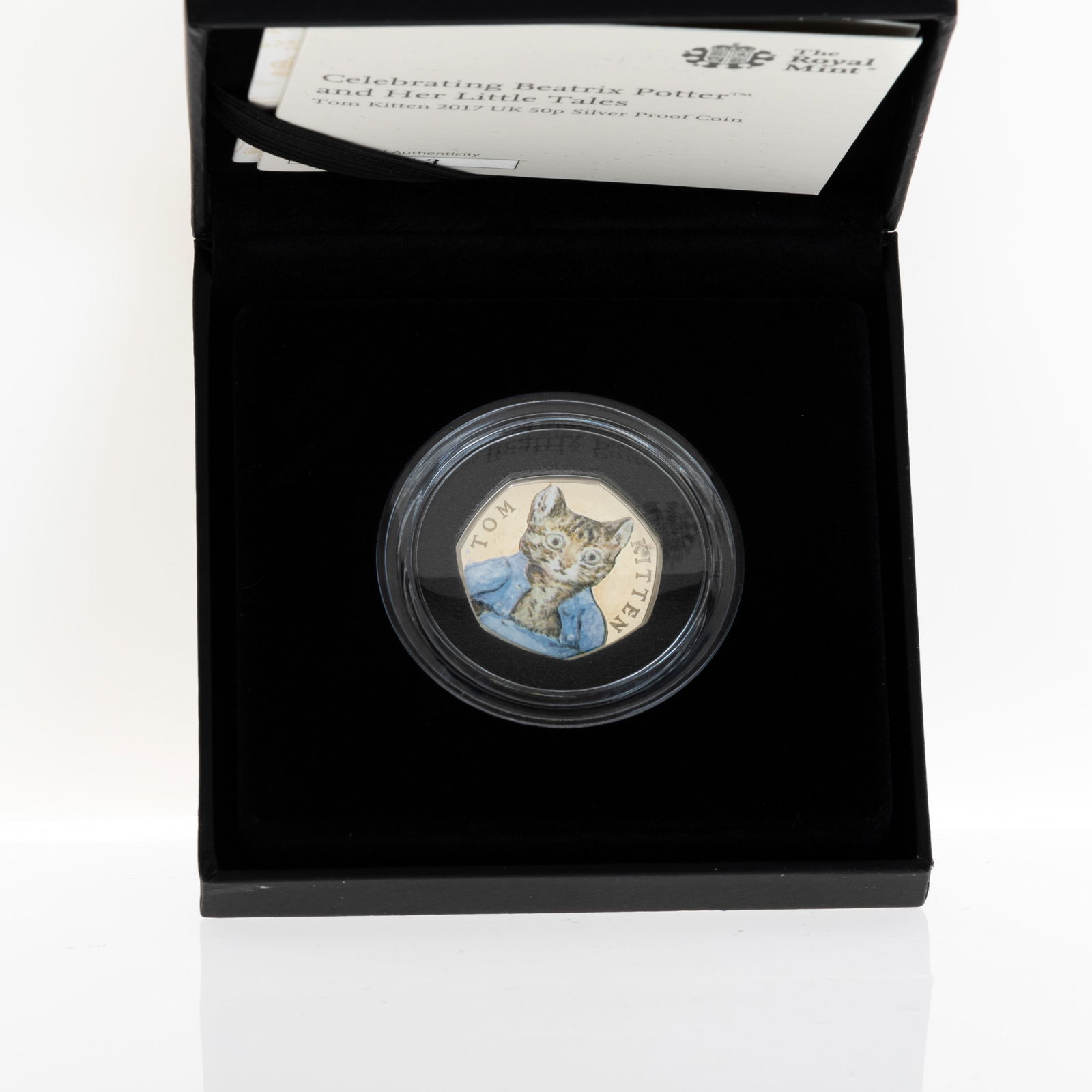 ROYAL MINT BEATRIX POTTER SILVER COIN: 9.5x9.5x2.5CM.From a collection of Wedgwood and other selected ceramic/porcelain objects. Kindly examine all photographs provided in this listing or ask for a condition report. All items offered are i