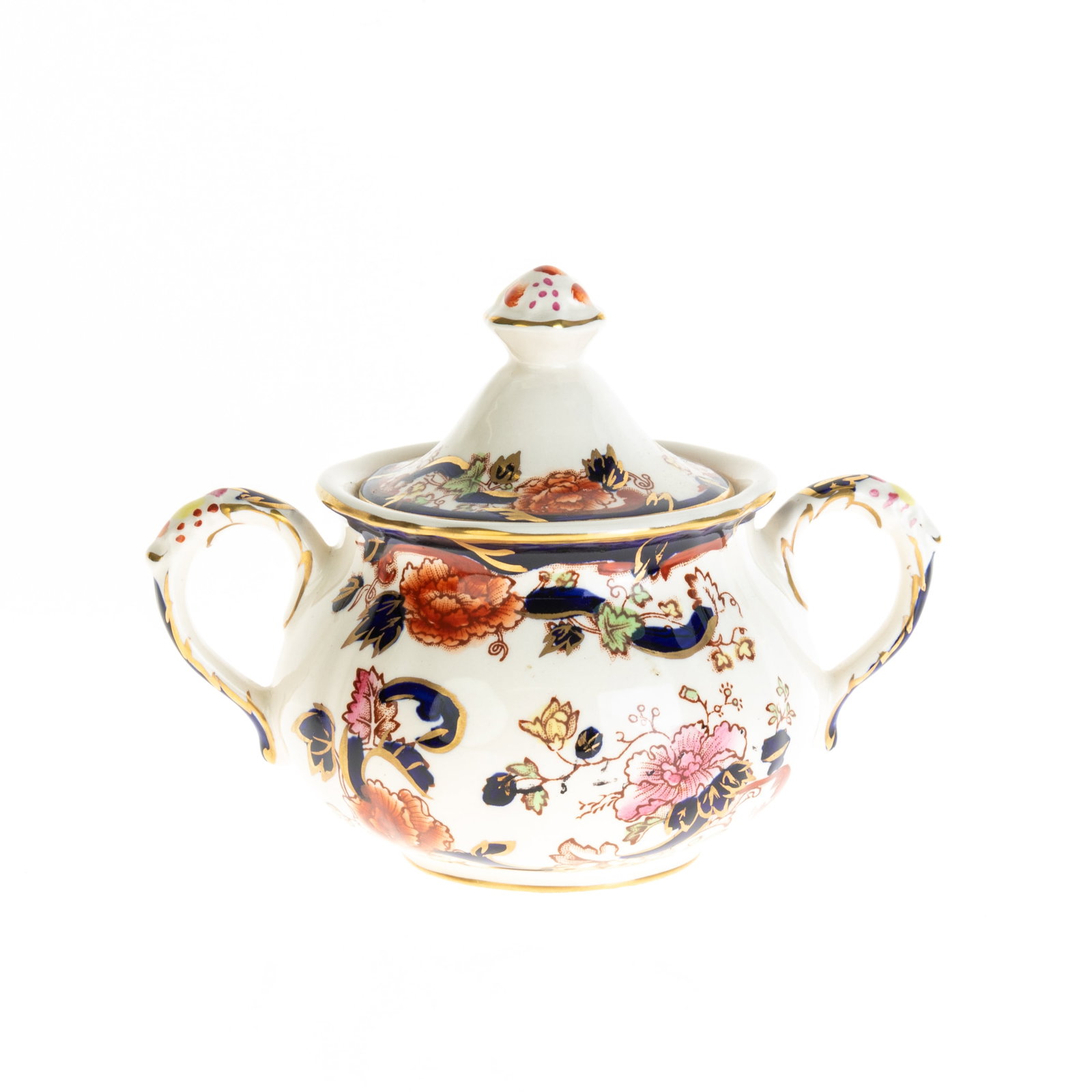 MASON'S IRONSTONE IMARI PALETTE SUGAR JAR: 10x15.5x11CM.From a collection of Wedgwood and other selected ceramic/porcelain objects. Kindly examine all photographs provided in this listing or ask for a condition report. All items offered are in