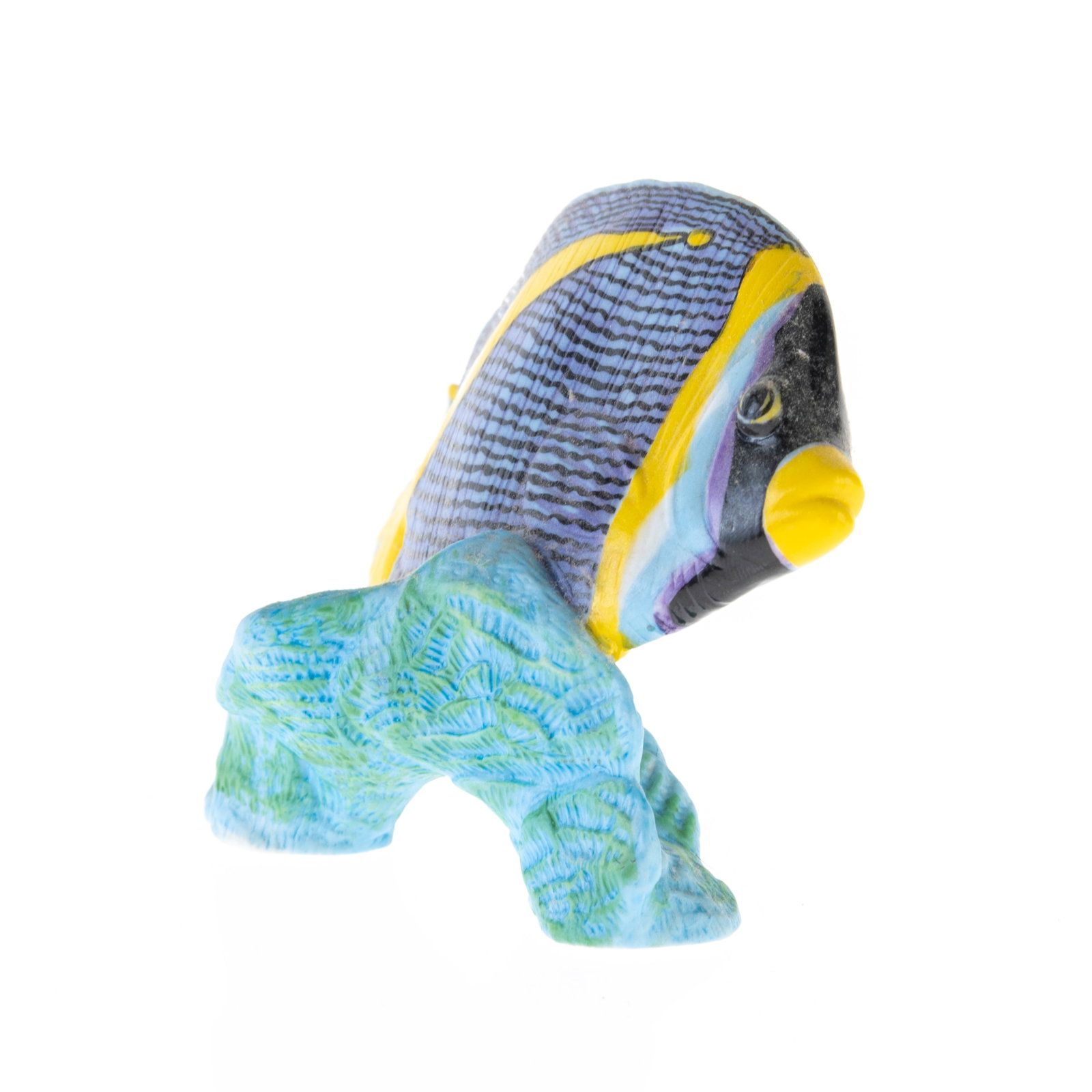 FRANKLIN MINT HAND-PAINTED PORCELAIN EXOTIC FISH FIGURE: (HEIGHT) 7CM.From a collection of Wedgwood and other selected ceramic/porcelain objects. Kindly examine all photographs provided in this listing or ask for a condition report. All items offered are in
