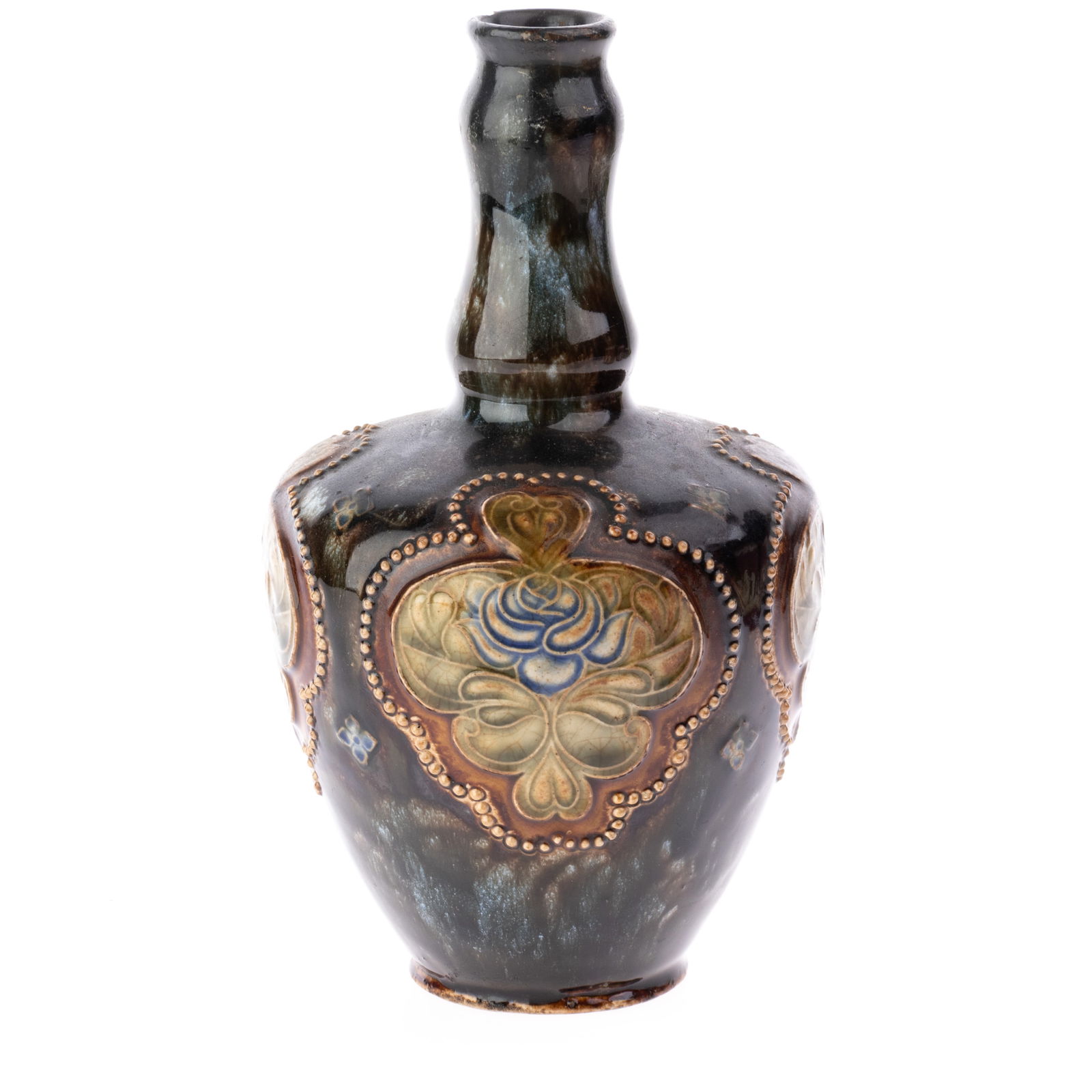 ANTIQUE DOULTON LAMBETH STONEWARE VASE (1 of 2)