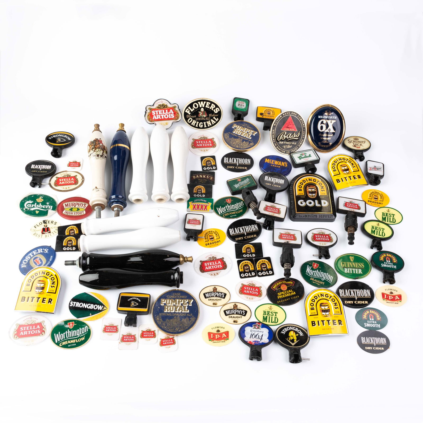 HUGE COLLECTION OF ADVERTISING BEER PUMP SIGNS (1 of 2)