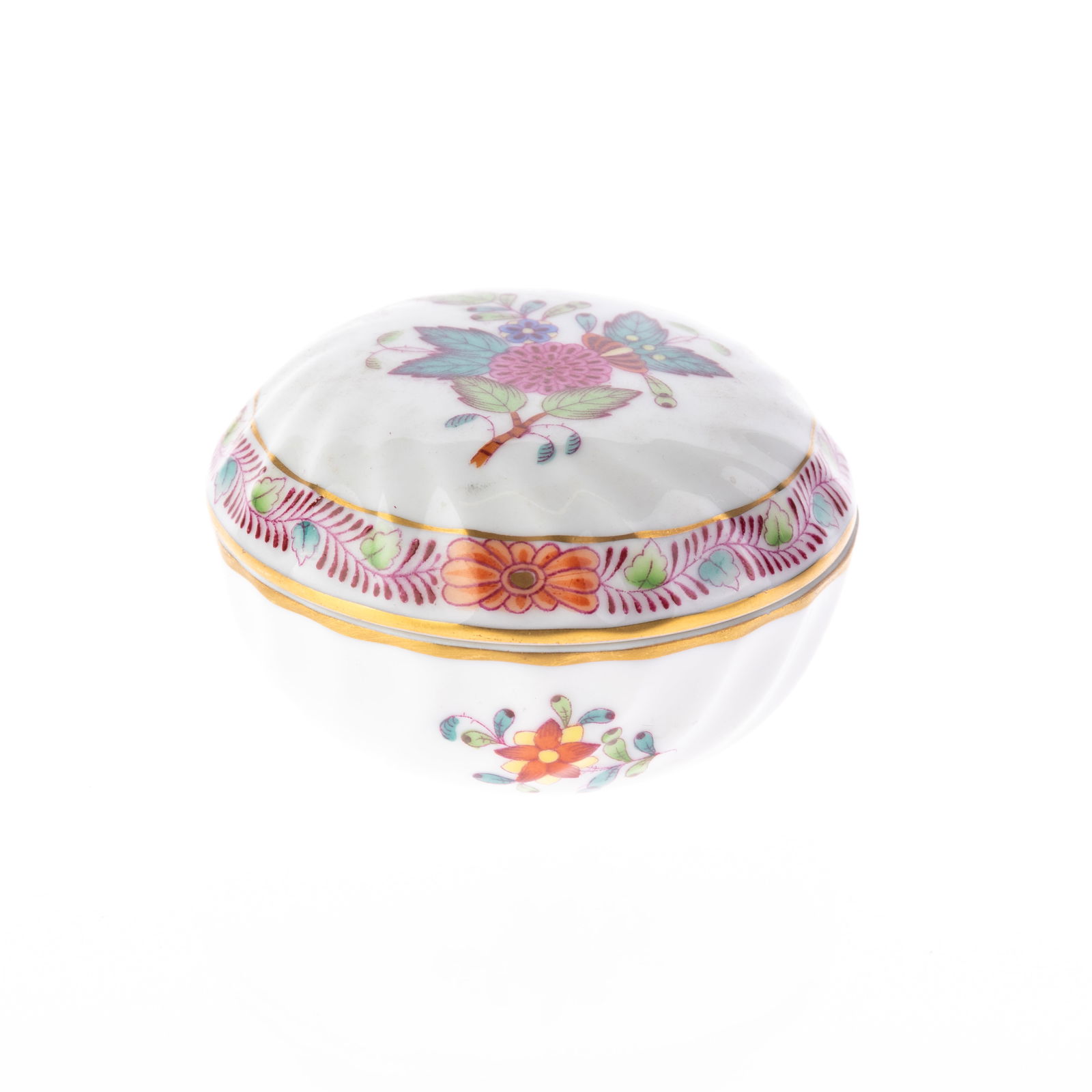 HEREND HUNGARY PORCELAIN HAND-PAINTED BOX (1 of 2)
