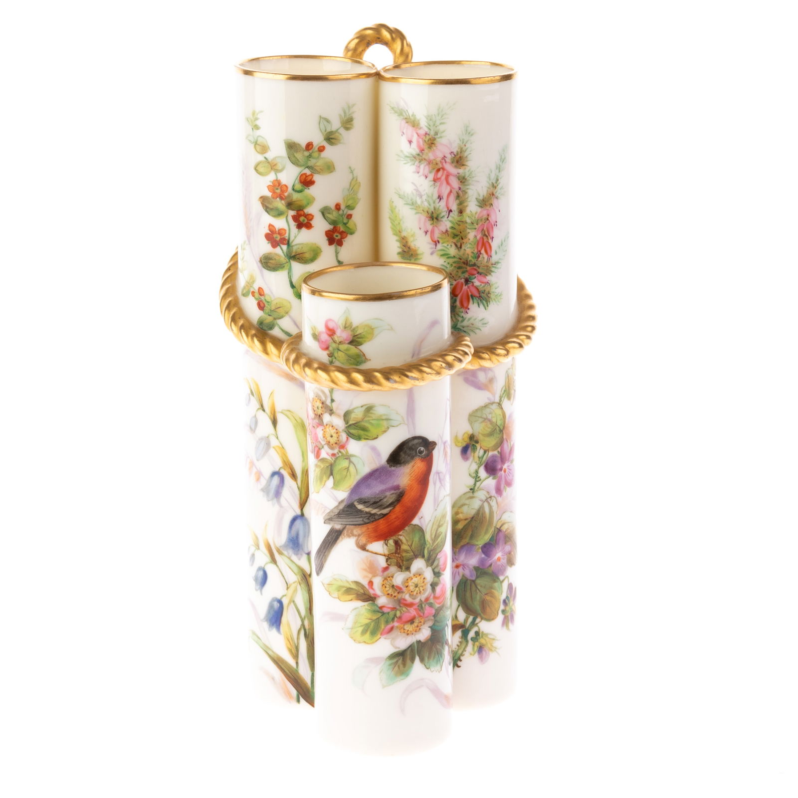 ANTIQUE ROYAL WORCESTER HAND-PAINTED GILT PORCELAIN VASE (1 of 2)