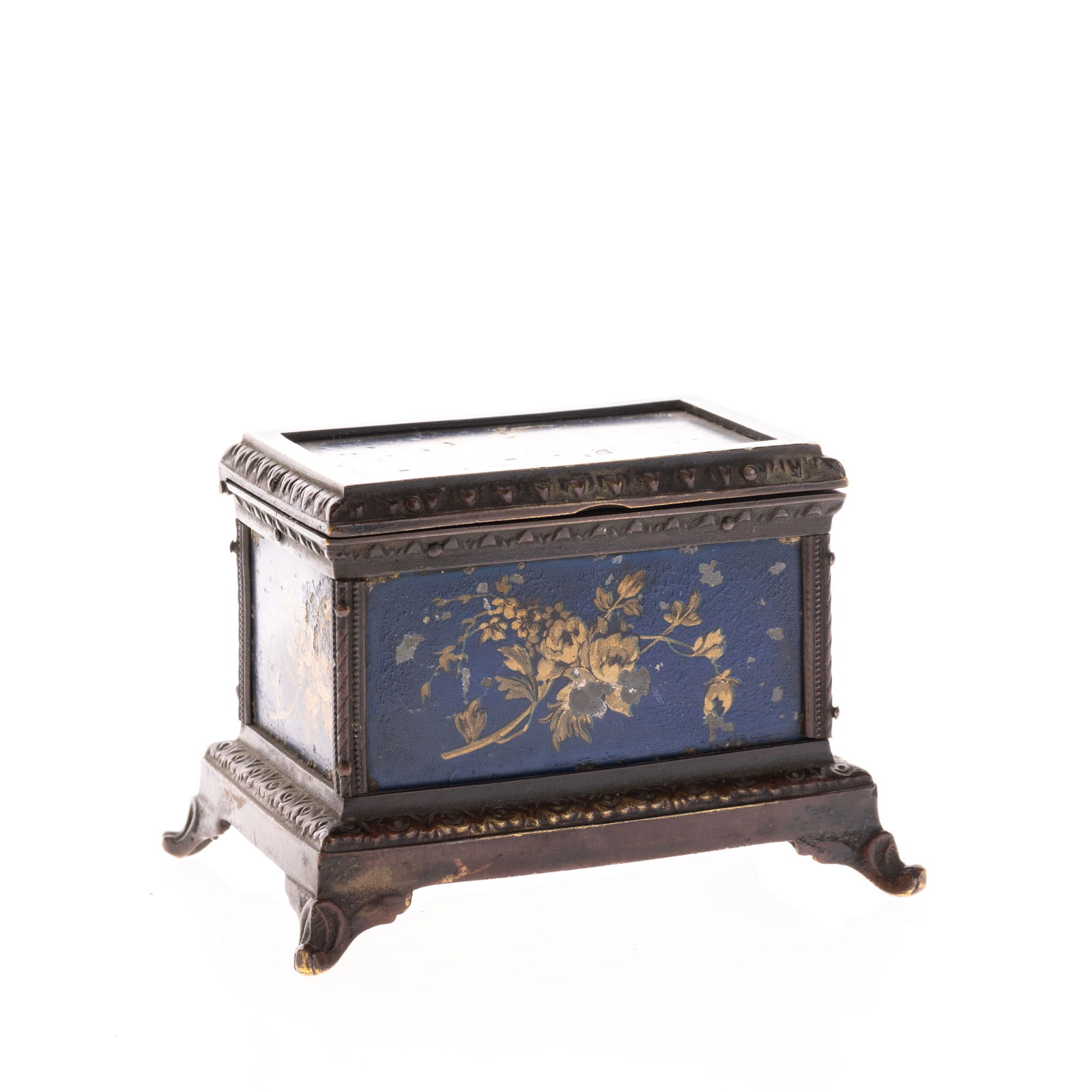 FLORAL 19TH CENTURY JEWELLERY CASKET BOX (1 of 2)