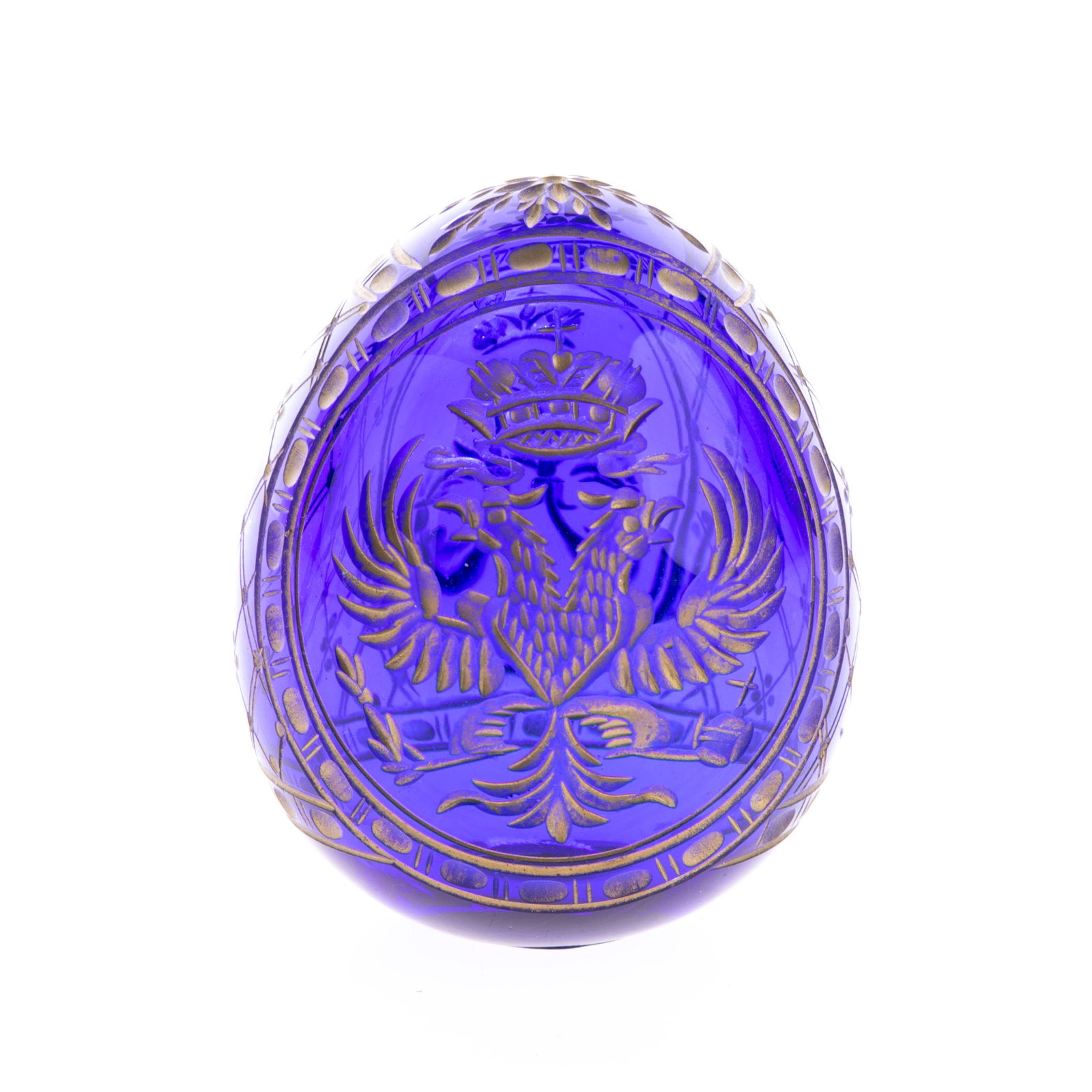 RUSSIAN FABERGE CUT CRYSTAL GLASS EGG (1 of 2)
