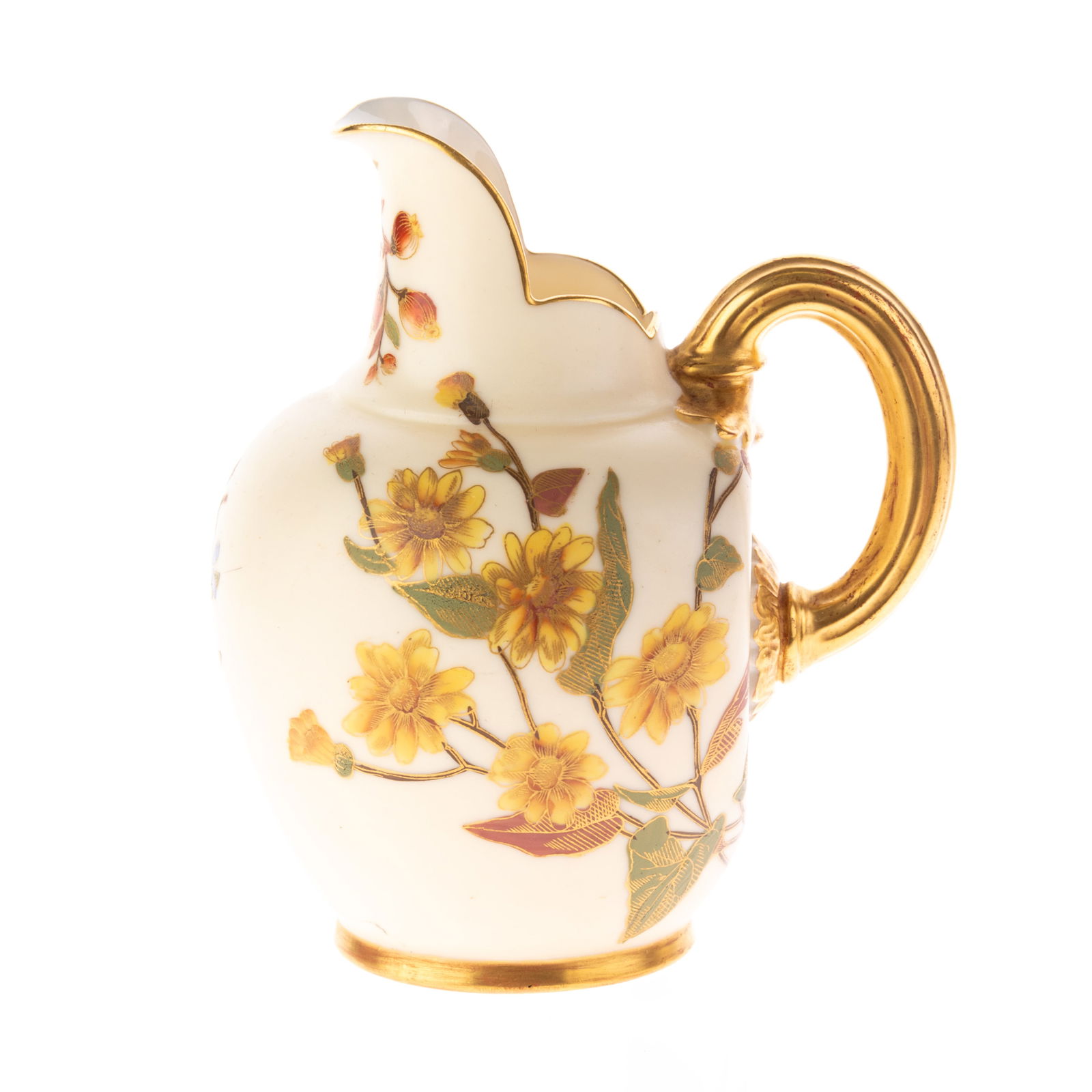 ANTIQUE ROYAL WORCESTER HAND-PAINTED PORCELAIN JUG (1 of 2)