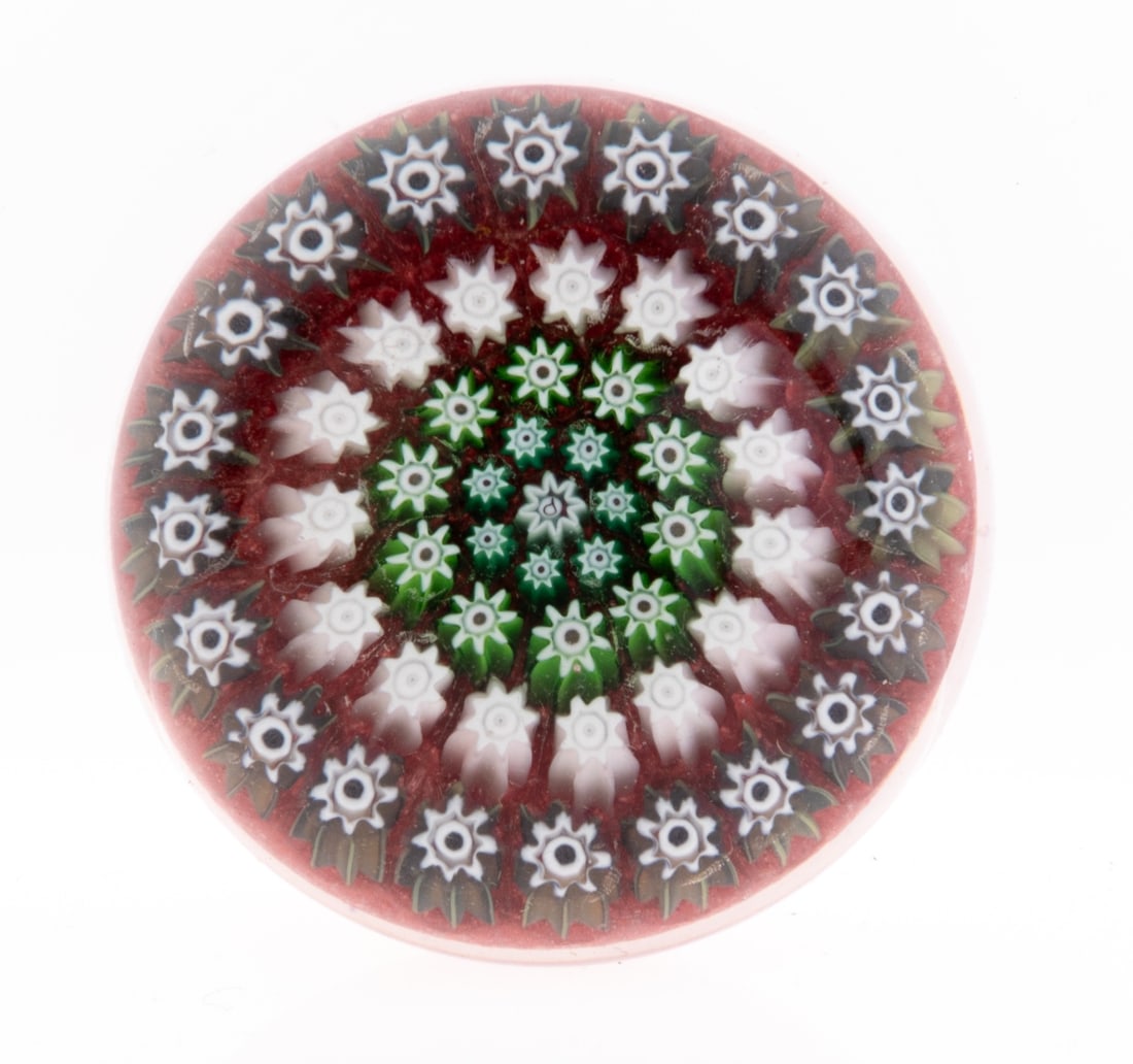 MURANO MILLEFIORI GLASS PAPERWEIGHT: From a collection of Wedgwood and other selected ceramic/porcelain objects. Kindly examine all photographs provided in this listing or ask for a condition report. All items offered are in generally go