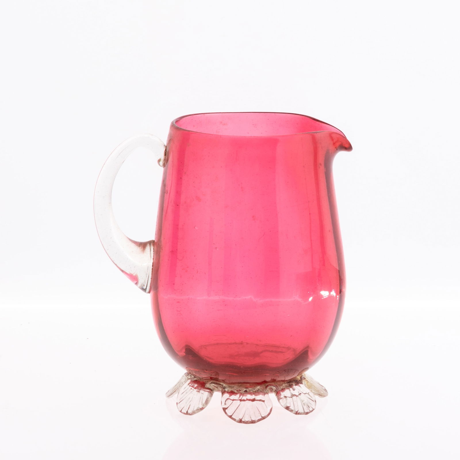 ANTIQUE VICTORIAN CRANBERRY GLASS JUG (1 of 3)