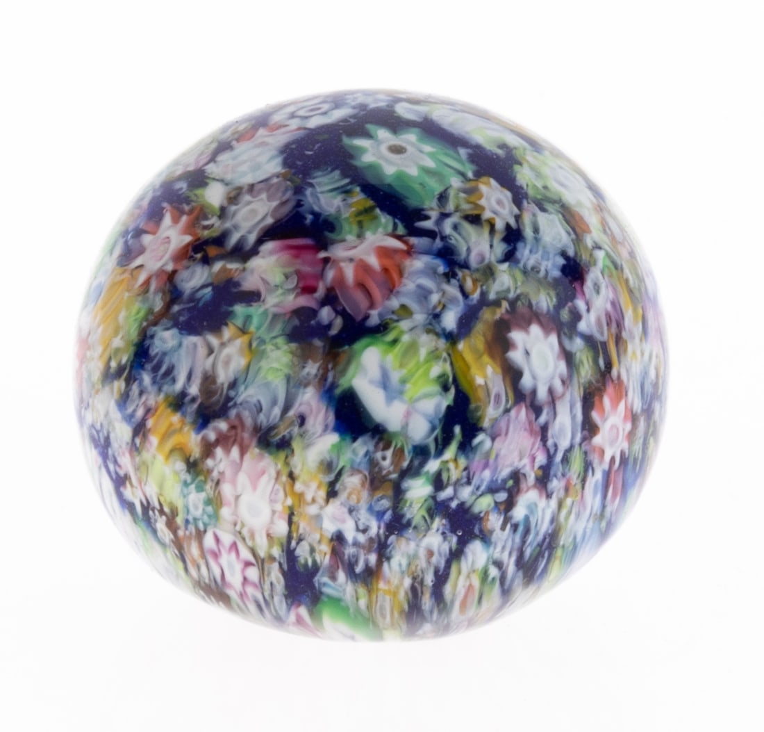 MURANO MILLEFIORI GLASS PAPERWEIGHT: From a collection of Wedgwood and other selected ceramic/porcelain objects. Kindly examine all photographs provided in this listing or ask for a condition report. All items offered are in generally go