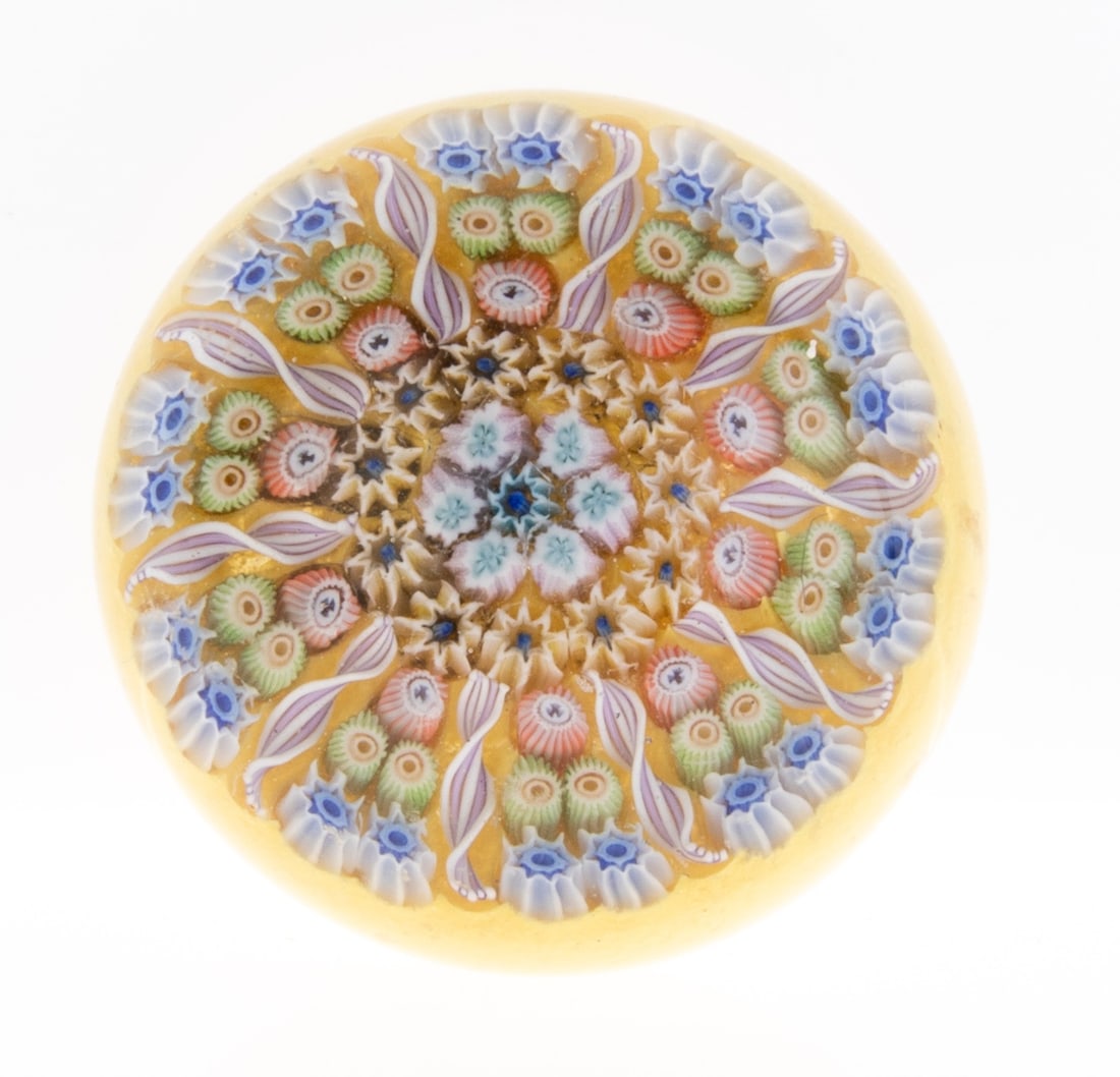 MURANO MILLEFIORI GLASS PAPERWEIGHT (1 of 2)