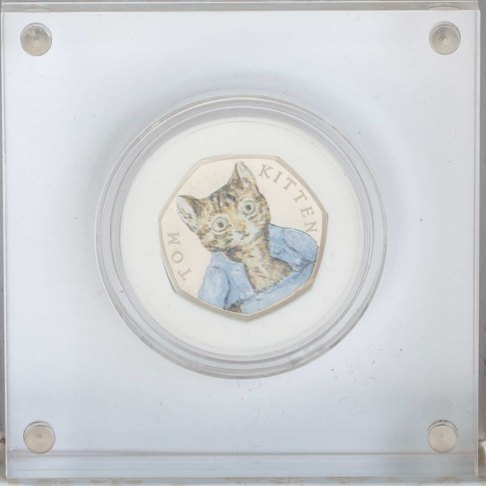 ROYAL MINT BEATRIX POTTER SILVER COIN: 9x9x3CM.From a collection of Wedgwood and other selected ceramic/porcelain objects. Kindly examine all photographs provided in this listing or ask for a condition report. All items offered are in gene