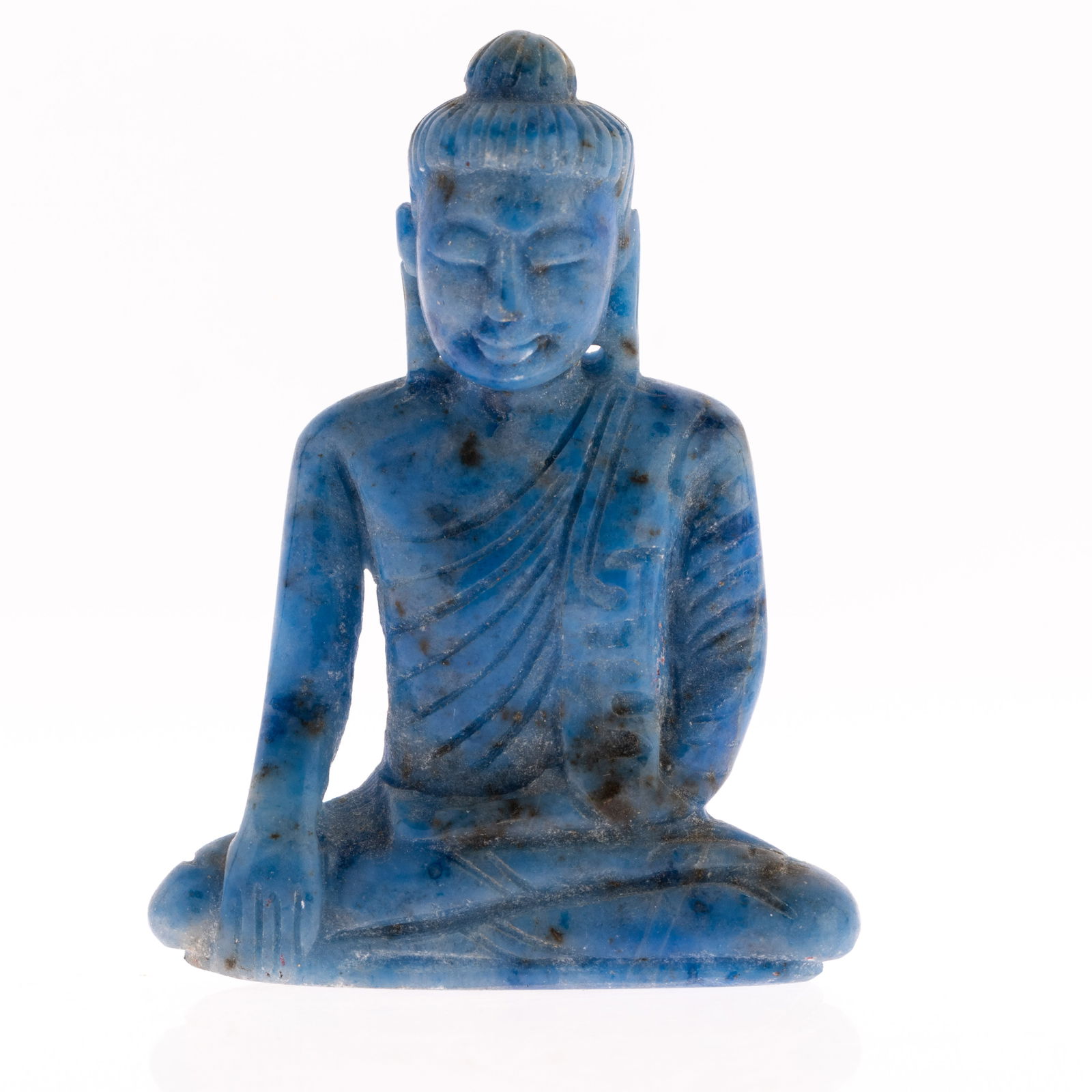 ANTIQUE SEATED LAPIS BUDDHA FIGURE (1 of 3)