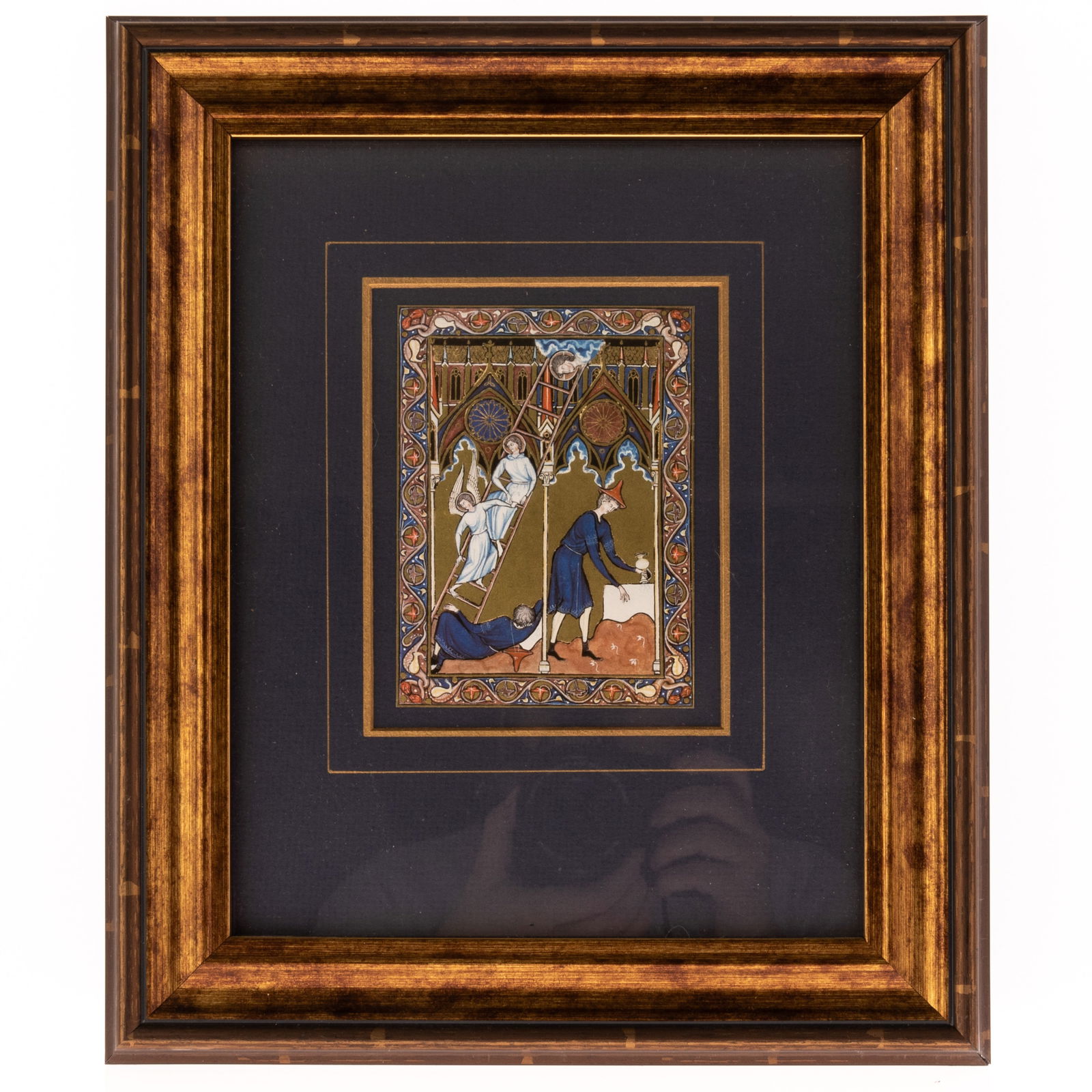 ANTIQUE ECCLESIASTICAL GOLD LEAF ENGRAVING (1 of 3)