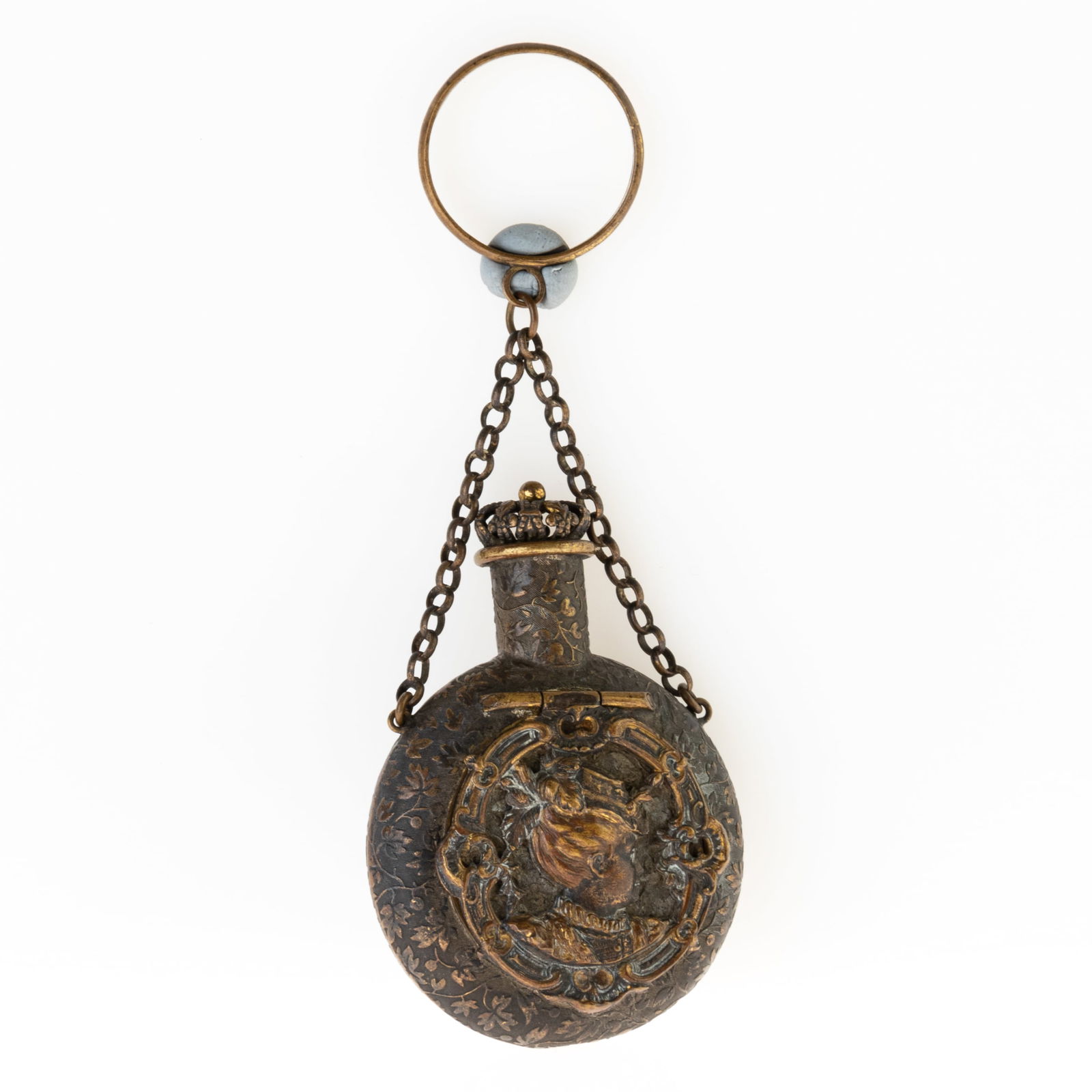 ANTIQUE VICTORIAN FIGURAL FOLIATE SCENT PERFUME BOTTLE 19TH CENTURY (1 of 5)