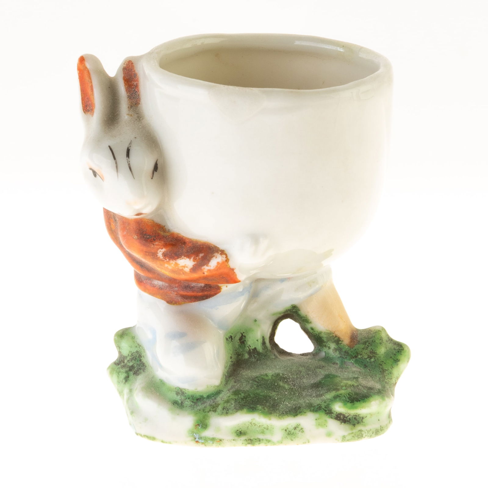 NOVELTY PORCELAIN RABBIT ALICE IN WONDERLAND EGG CUP HOLDER (1 of 4)