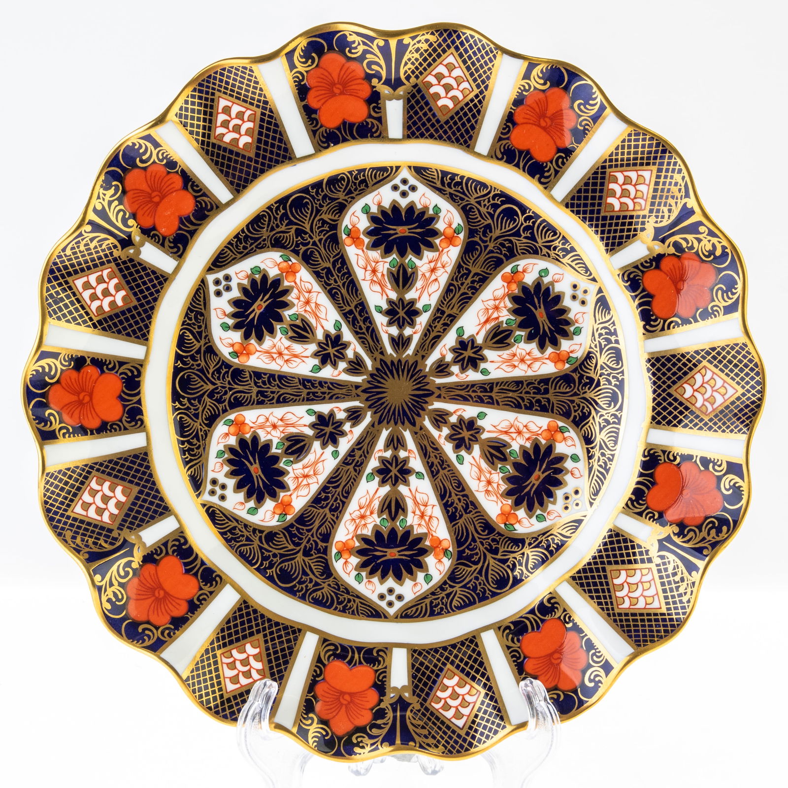 ROYAL CROWN DERBY GILT IMARI PORCELAIN LOBED PLATE (1 of 3)