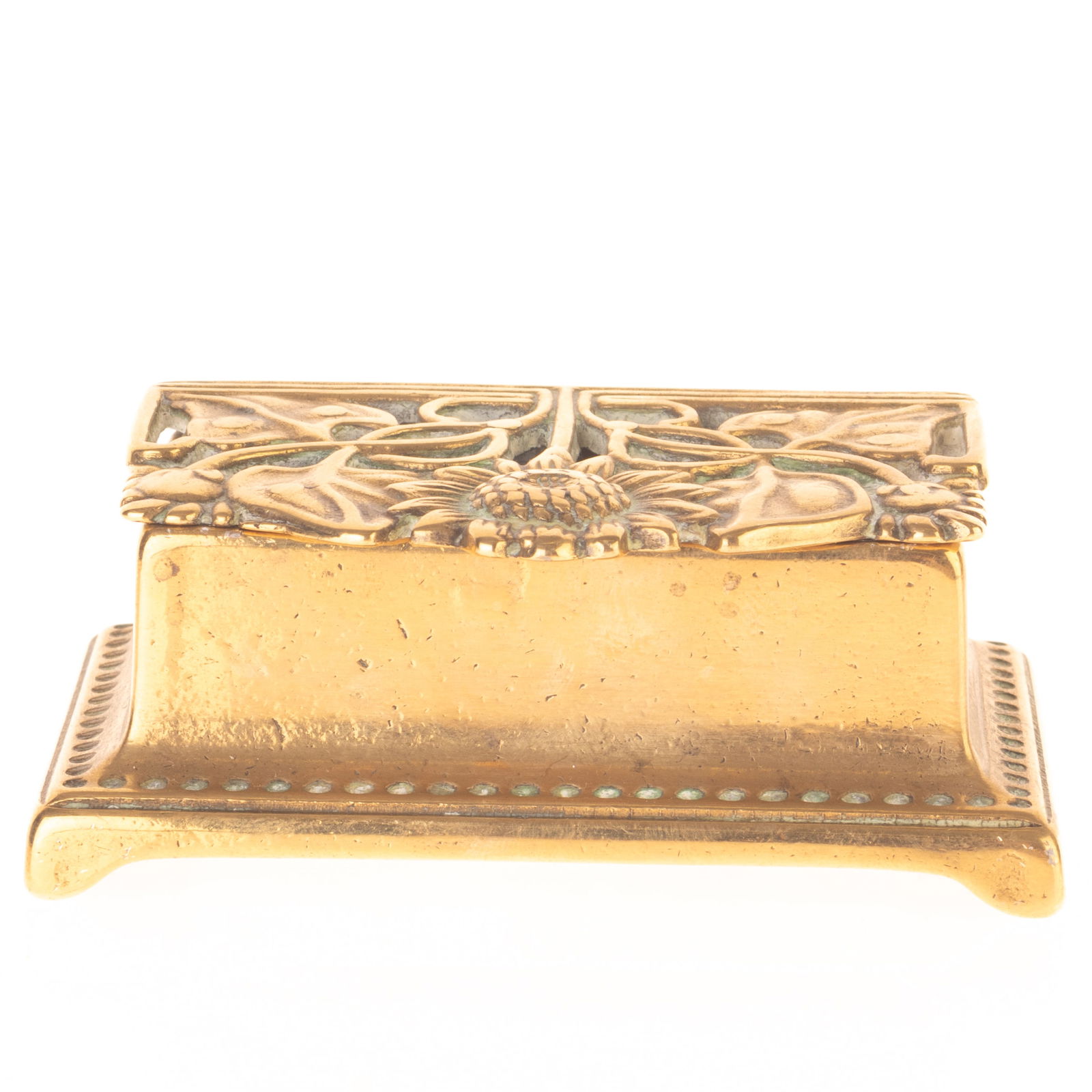 ANTIQUE ART NOUVEAU HINGED BRASS BOX (1 of 4)