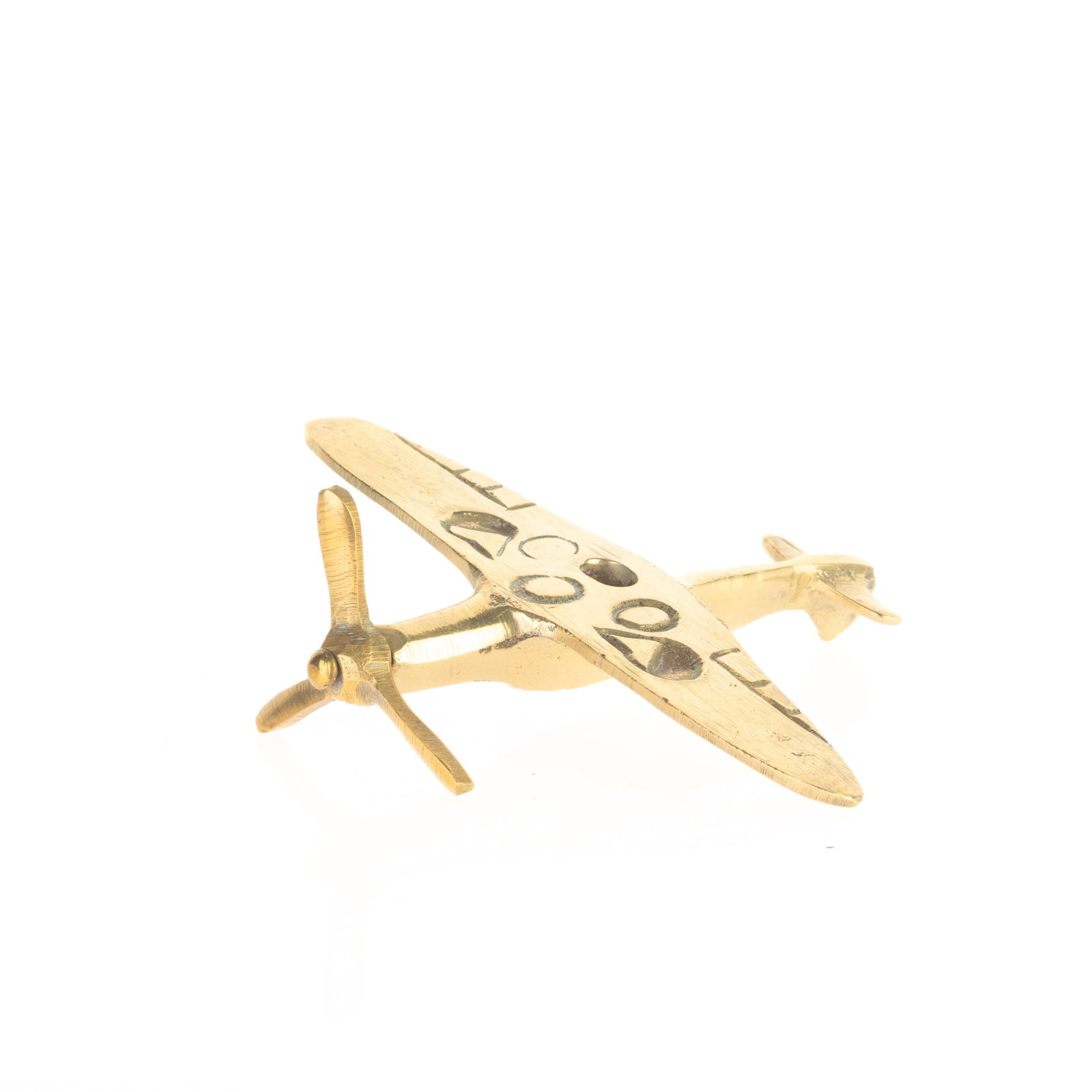ART DECO 1930'S BRASS AIRPLANE AVIATION DESK SCULPTURE (1 of 4)