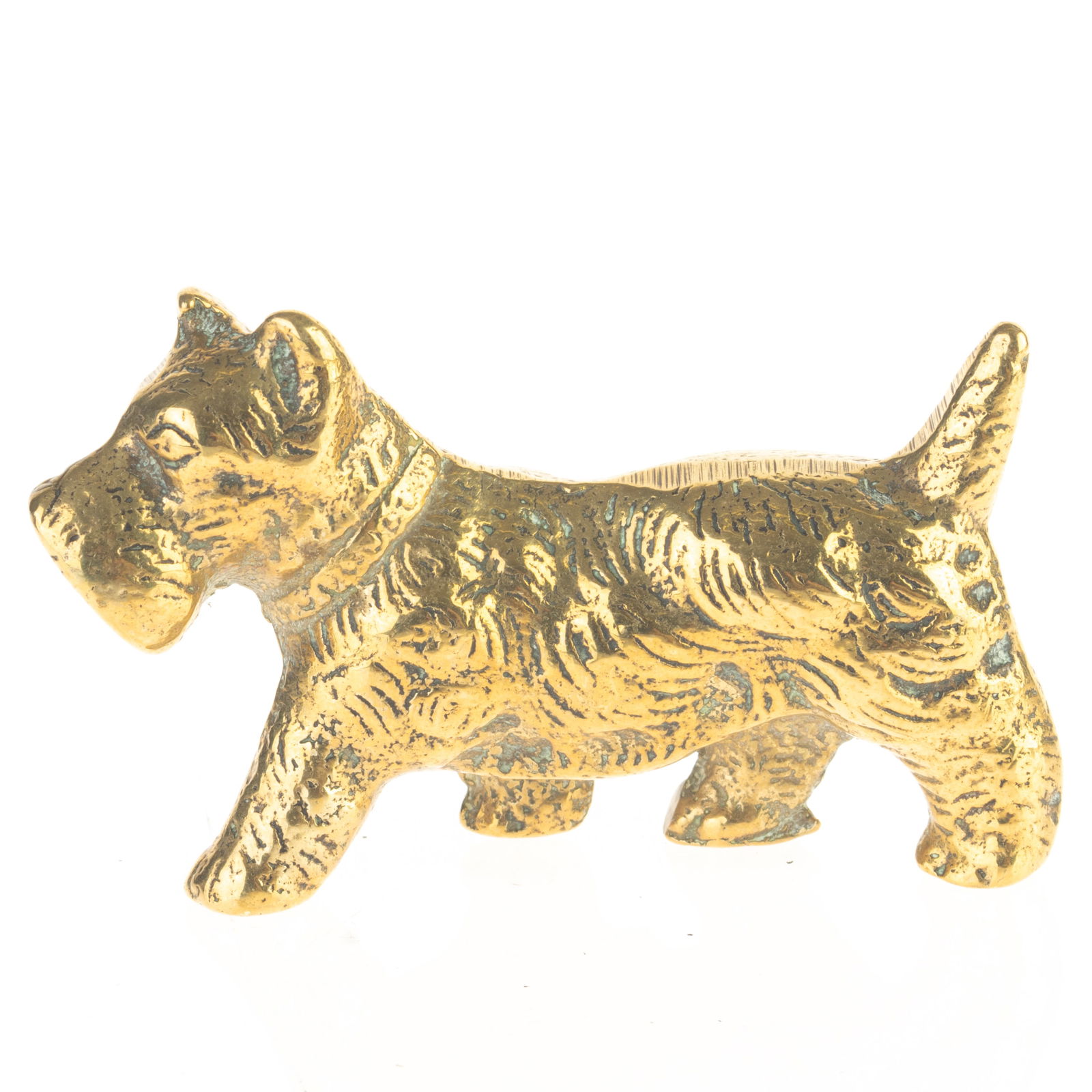 ANTIQUE TERRIER BRASS DOG SCULPTURE (1 of 3)