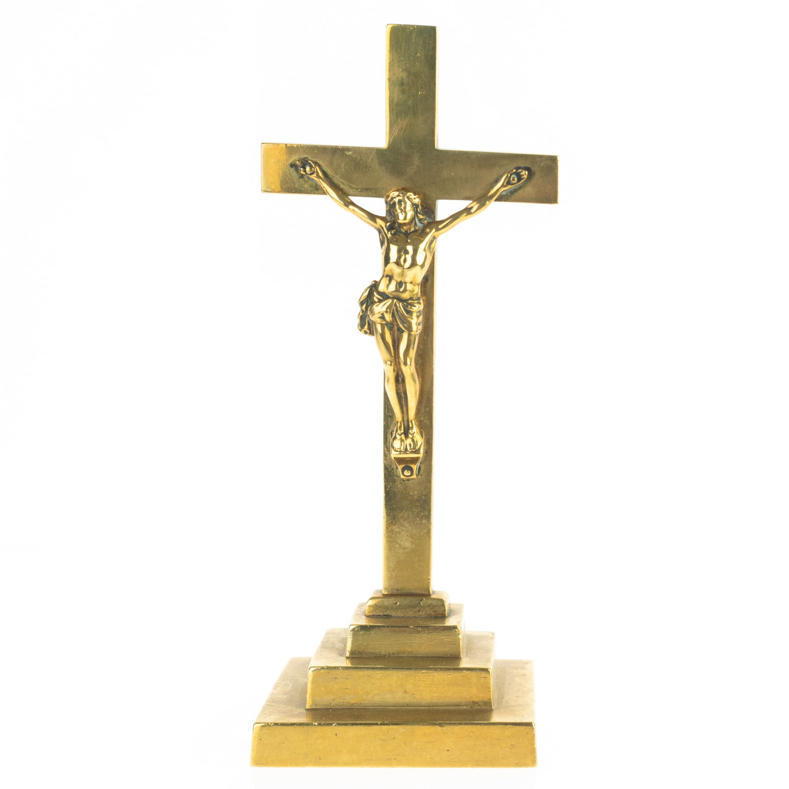 ANTIQUE BRASS RELIGIOUS CRUCIFIX (1 of 3)