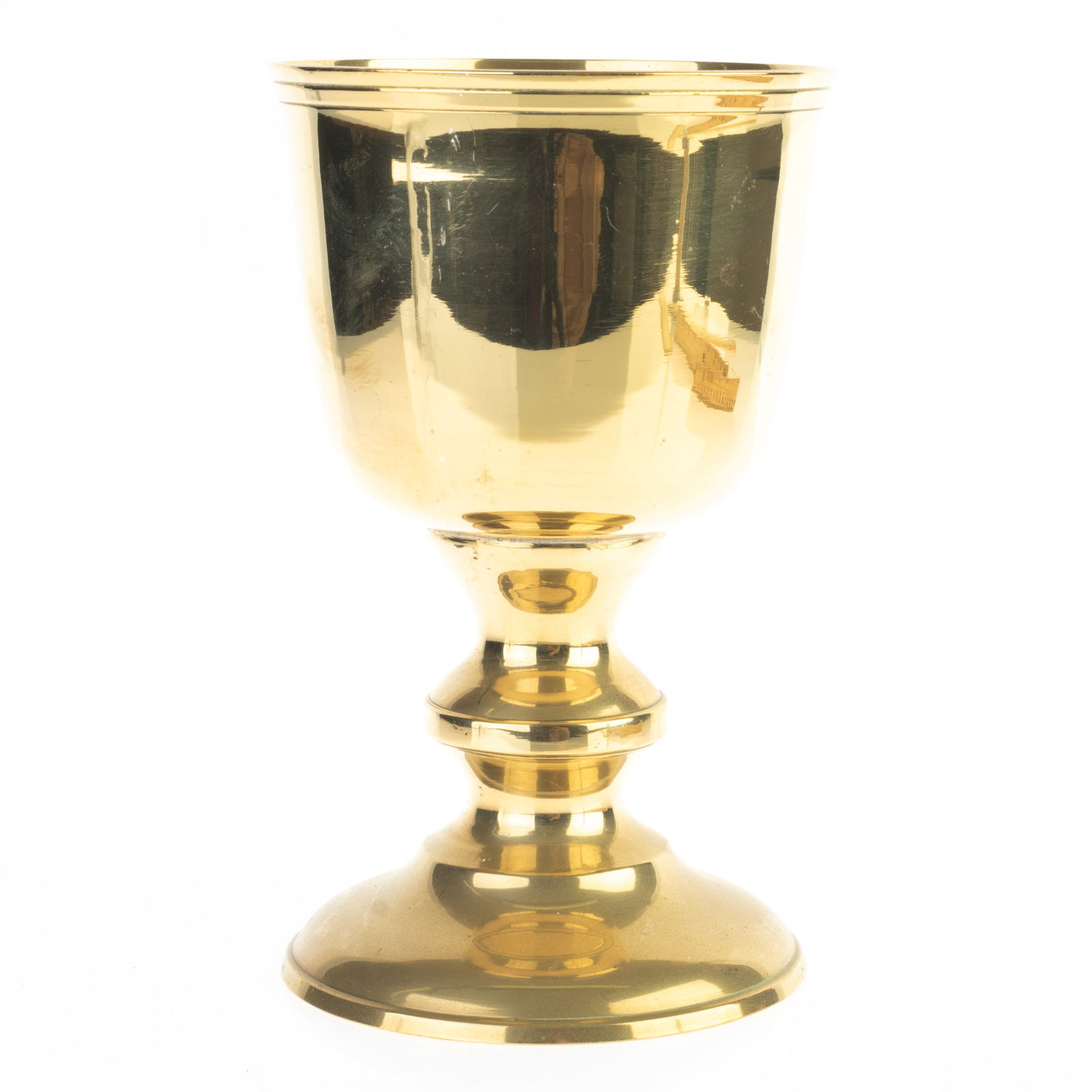 ANTIQUE RELIGIOUS BRASS CHALICE (1 of 3)