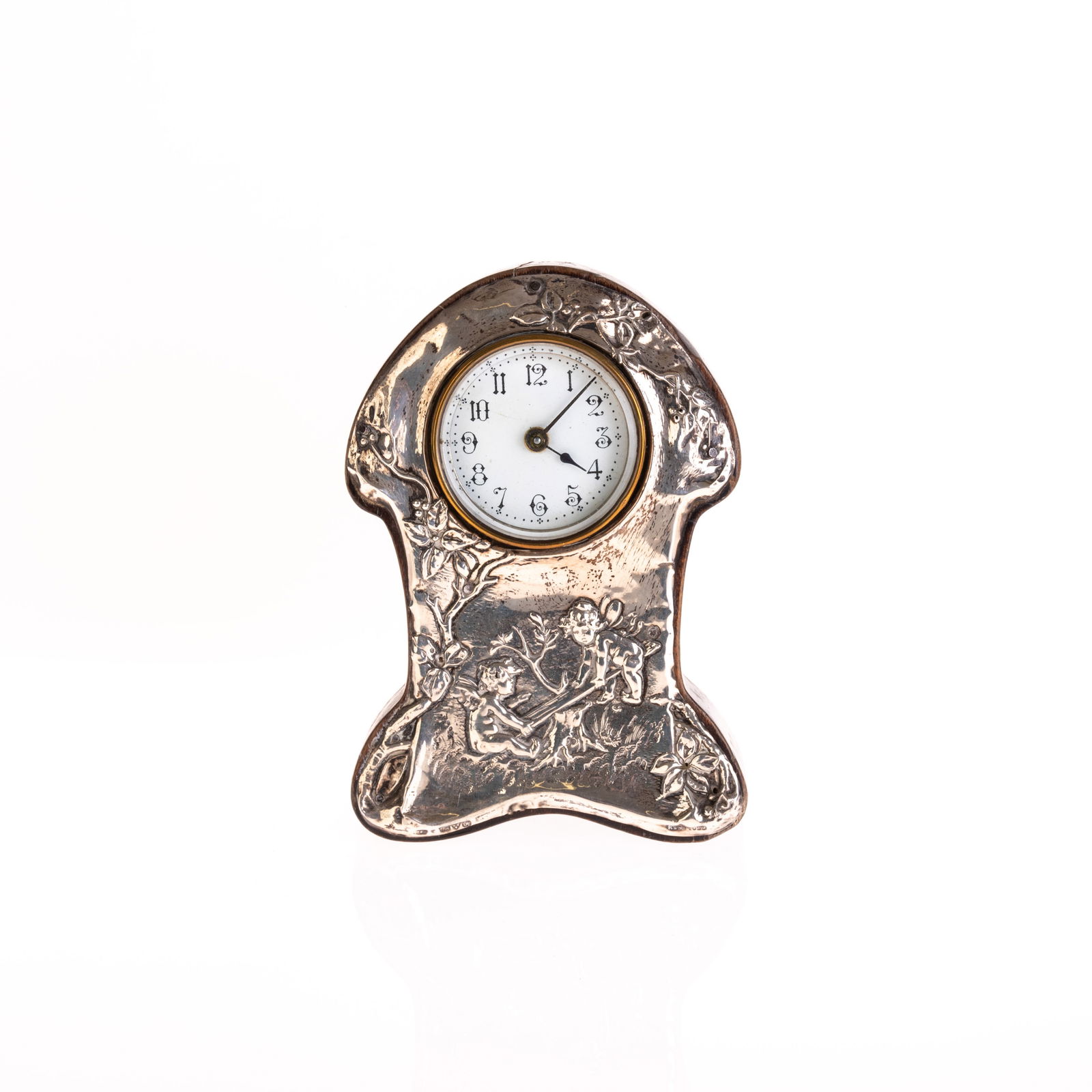 SILVER PUTTI DESK CLOCK (1 of 8)