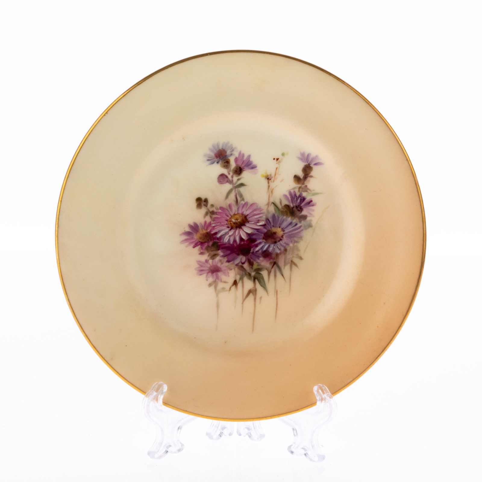 ROYAL WORCESTER PORCELAIN PLATE: (W) 12CM.From a collection of Wedgwood and other selected ceramic/porcelain objects. Kindly examine all photographs provided in this listing or ask for a condition report. All items offered are in gen