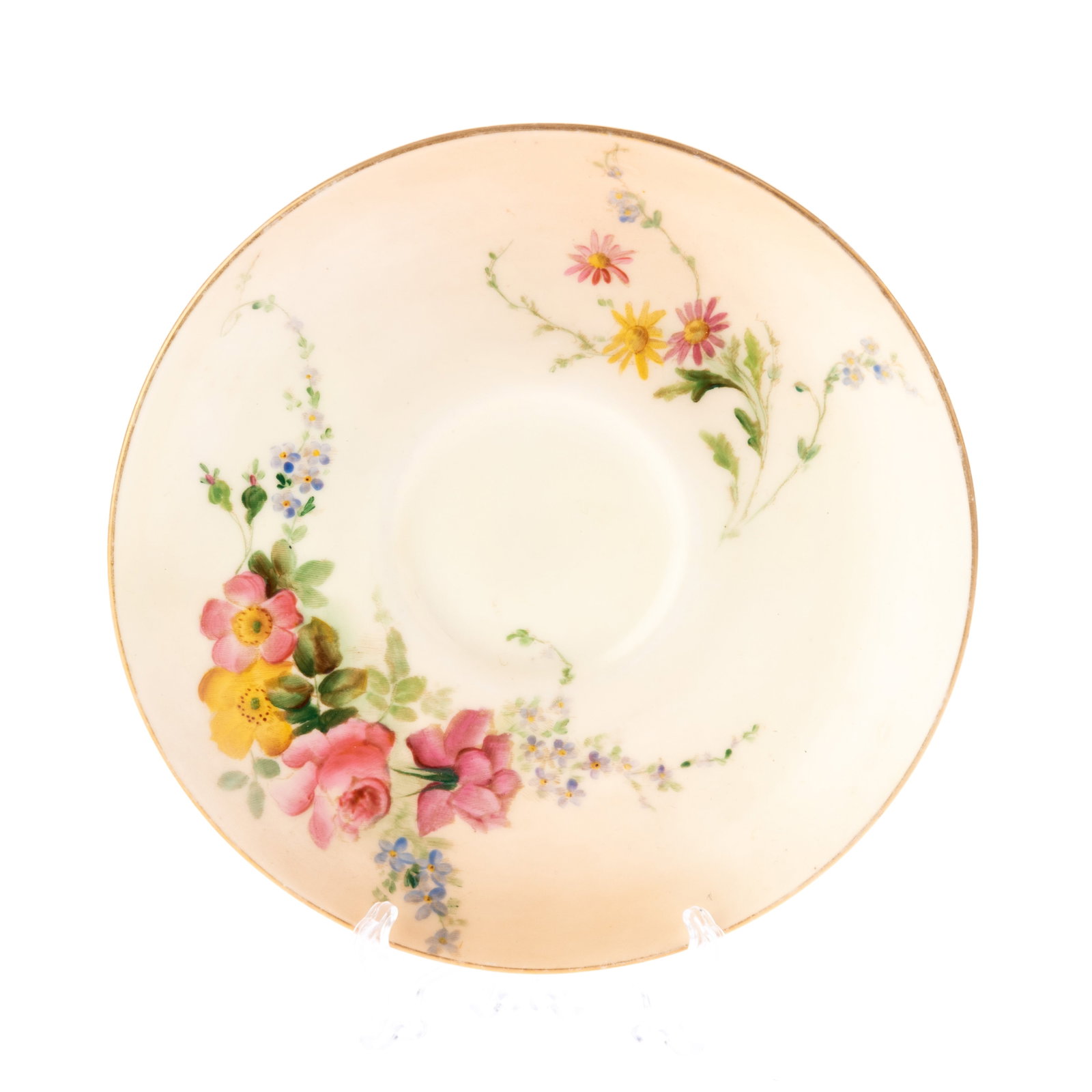 ROYAL WORCESTER PORCELAIN PLATE: (W) 14CM.From a collection of Wedgwood and other selected ceramic/porcelain objects. Kindly examine all photographs provided in this listing or ask for a condition report. All items offered are in gen