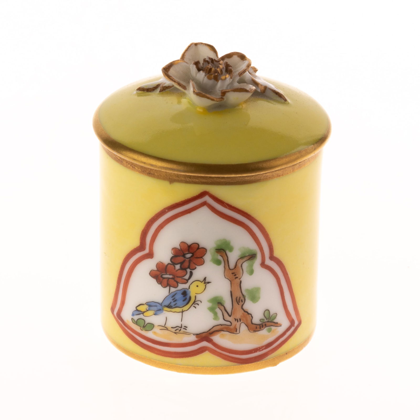 DRESDEN GERMAN PORCELAIN CERAMIC LIDDED PILL BOX (1 of 3)