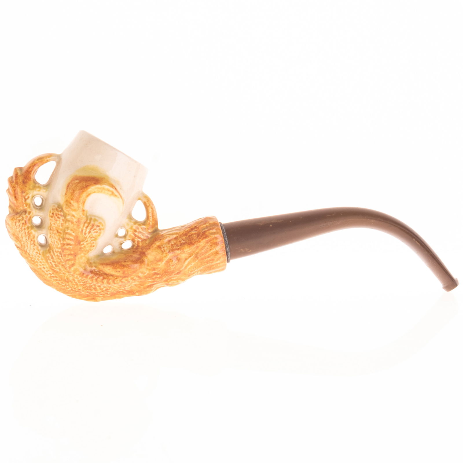 ANTIQUE MEERSCHAUM CARVED EAGLE CLAW SMOKING PIPE (1 of 3)