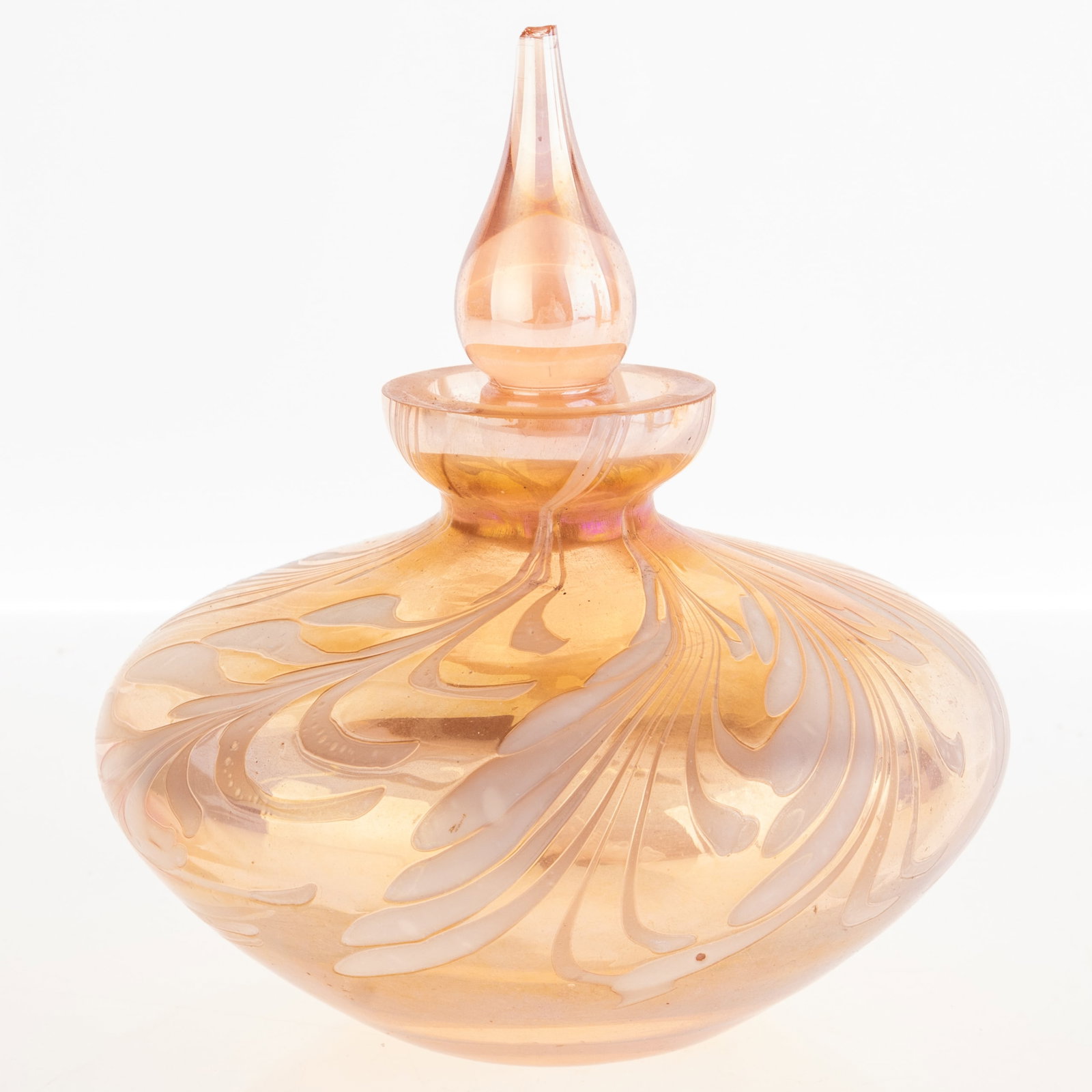 HAND-BLOWN ART NOUVEAU STYLE MURANO GLASS SCENT PERFUME BOTTLE: Kindly examine all photographs provided in this listing or ask for a condition report. All items offered are in generally good, pre-owned condition, unless otherwise specifically described. The item i