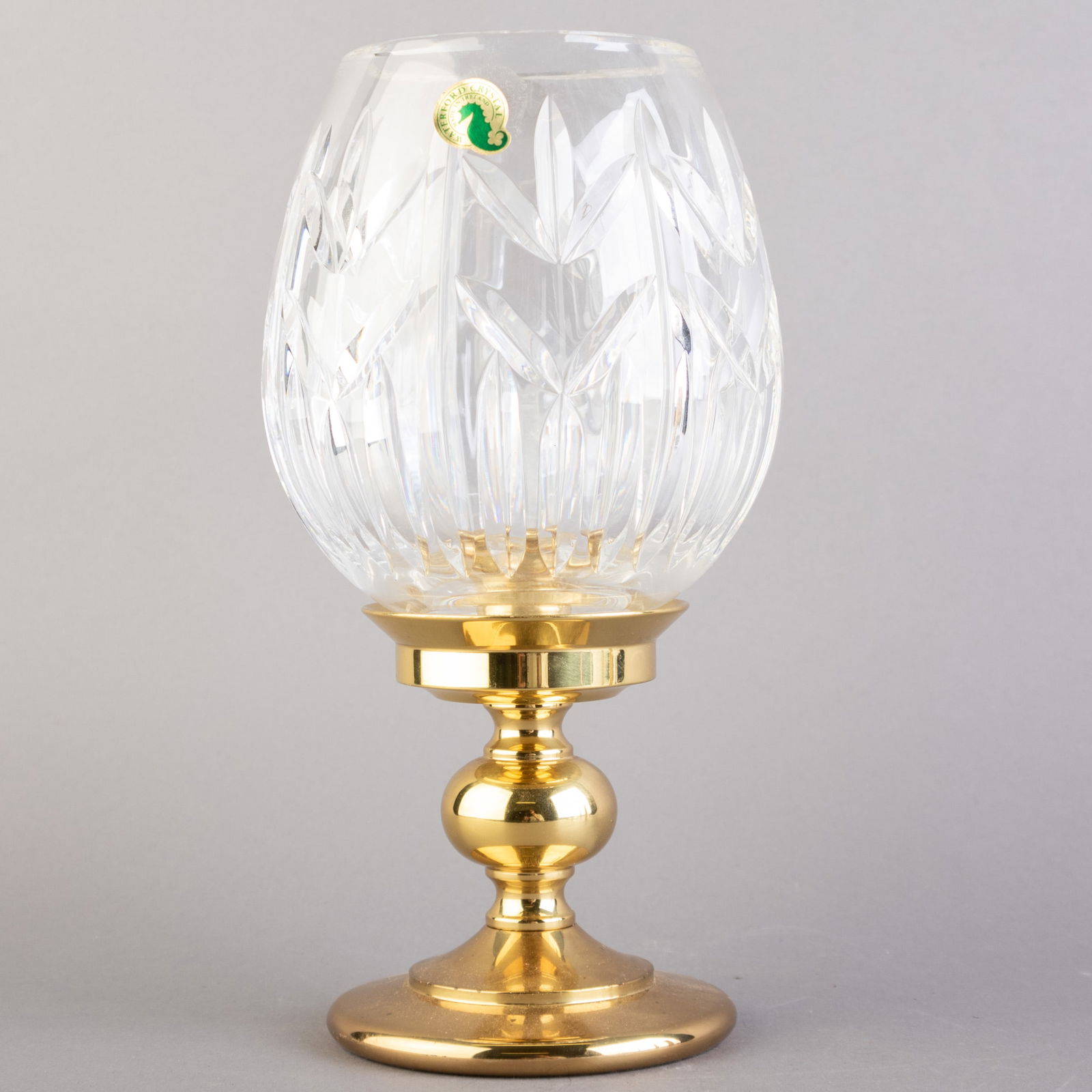 WATERFORD CUT CRYSTAL GLASS BRASS CANDLE HOLDER LAMP (1 of 6)