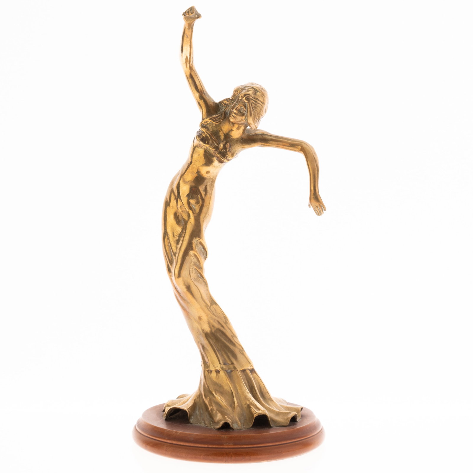 ANTIQUE BRASS SCULPTURE OF A DANCER: Kindly examine all photographs provided in this listing or ask for a condition report. All items offered are in generally good, pre-owned condition, unless otherwise specifically described. The item i
