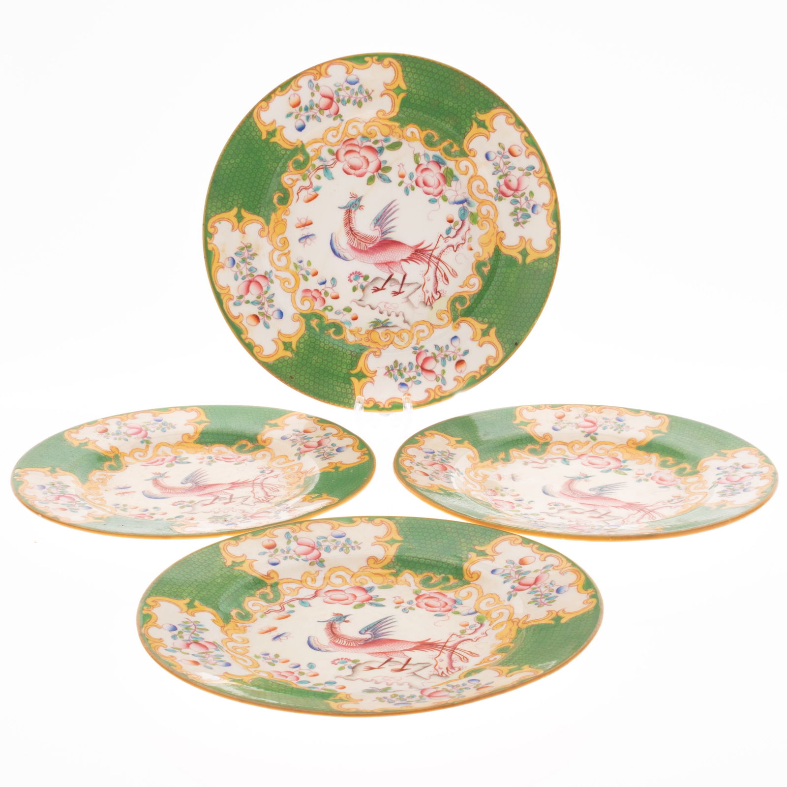 FOUR MINTONS ASIATIC PHEASANT PORCELAIN PLATES: Kindly examine all photographs provided in this listing or ask for a condition report. All items offered are in generally good, pre-owned condition, unless otherwise specifically described. The item i