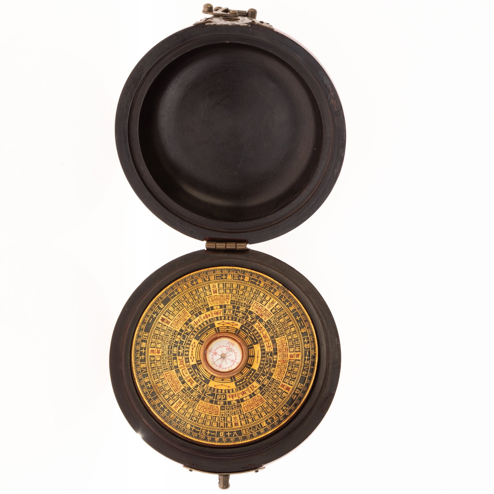 CHINESE FENG SHUI COMPASS WITH PAINTED DRAGON COVER: Kindly examine all photographs provided in this listing or ask for a condition report. All items offered are in generally good, pre-owned condition, unless otherwise specifically described. The item i