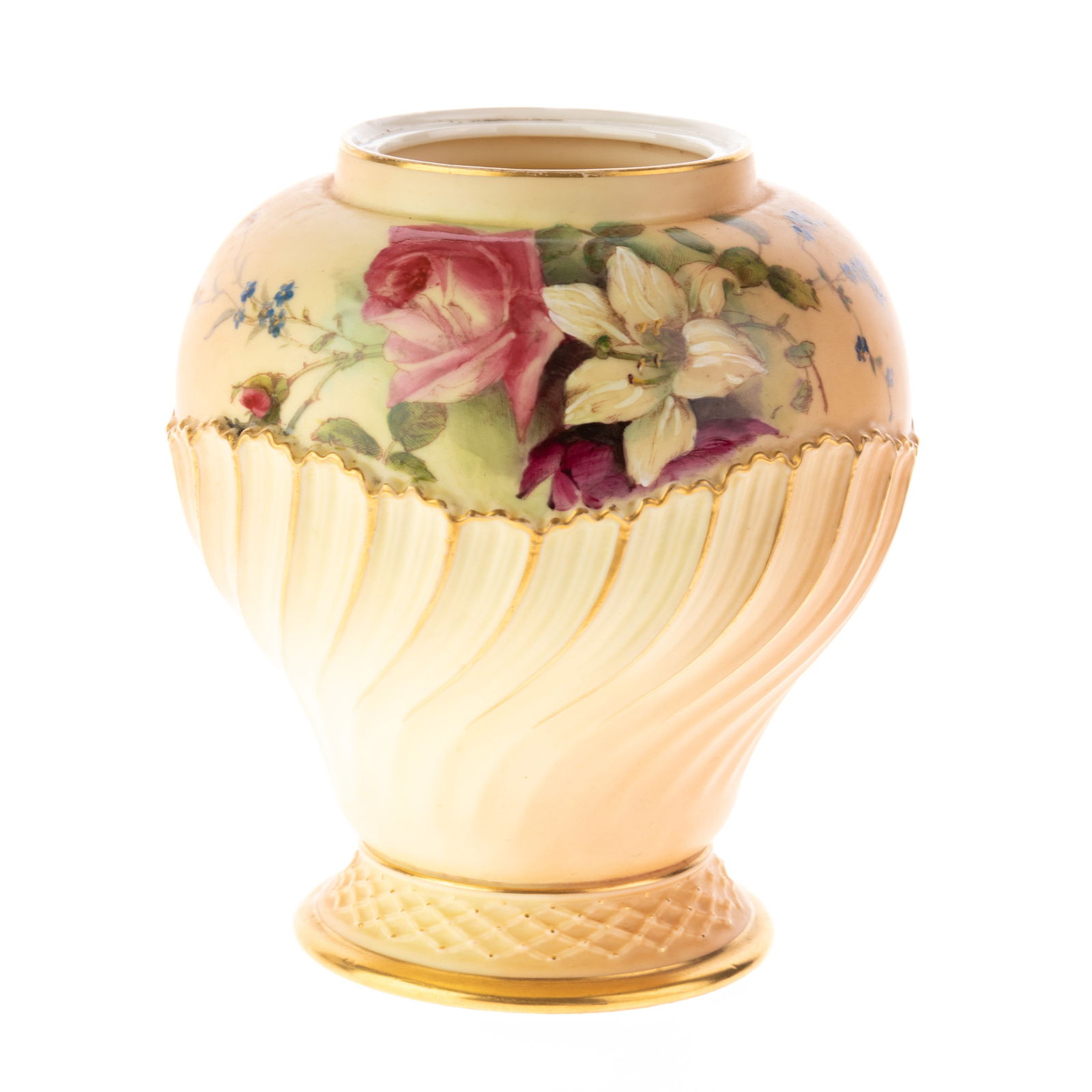 ANTIQUE ROYAL WORCESTER HAND-PAINTED PORCELAIN VASE (1 of 2)
