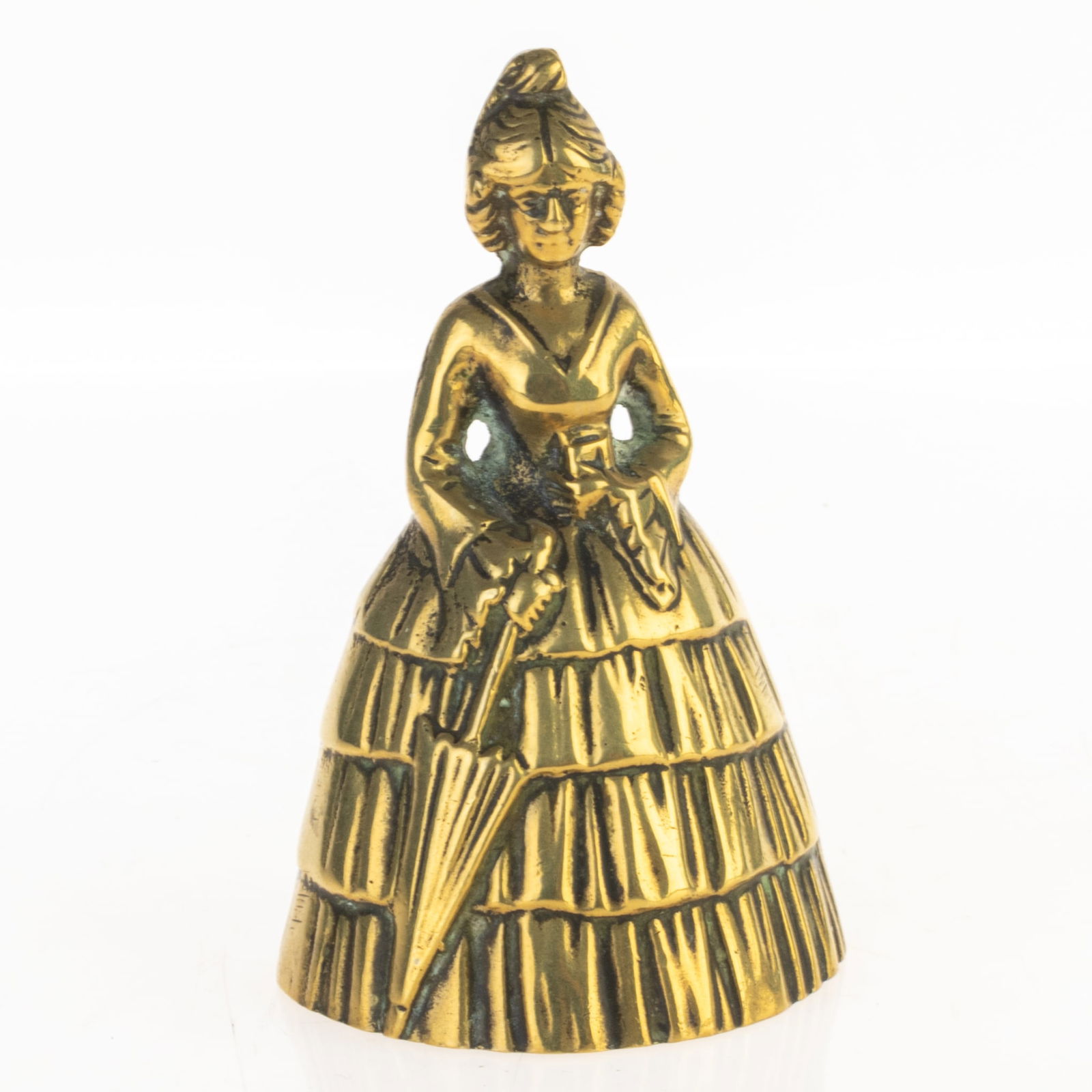 ANTIQUE BRASS TABLE BELL SCULPTURE (1 of 4)