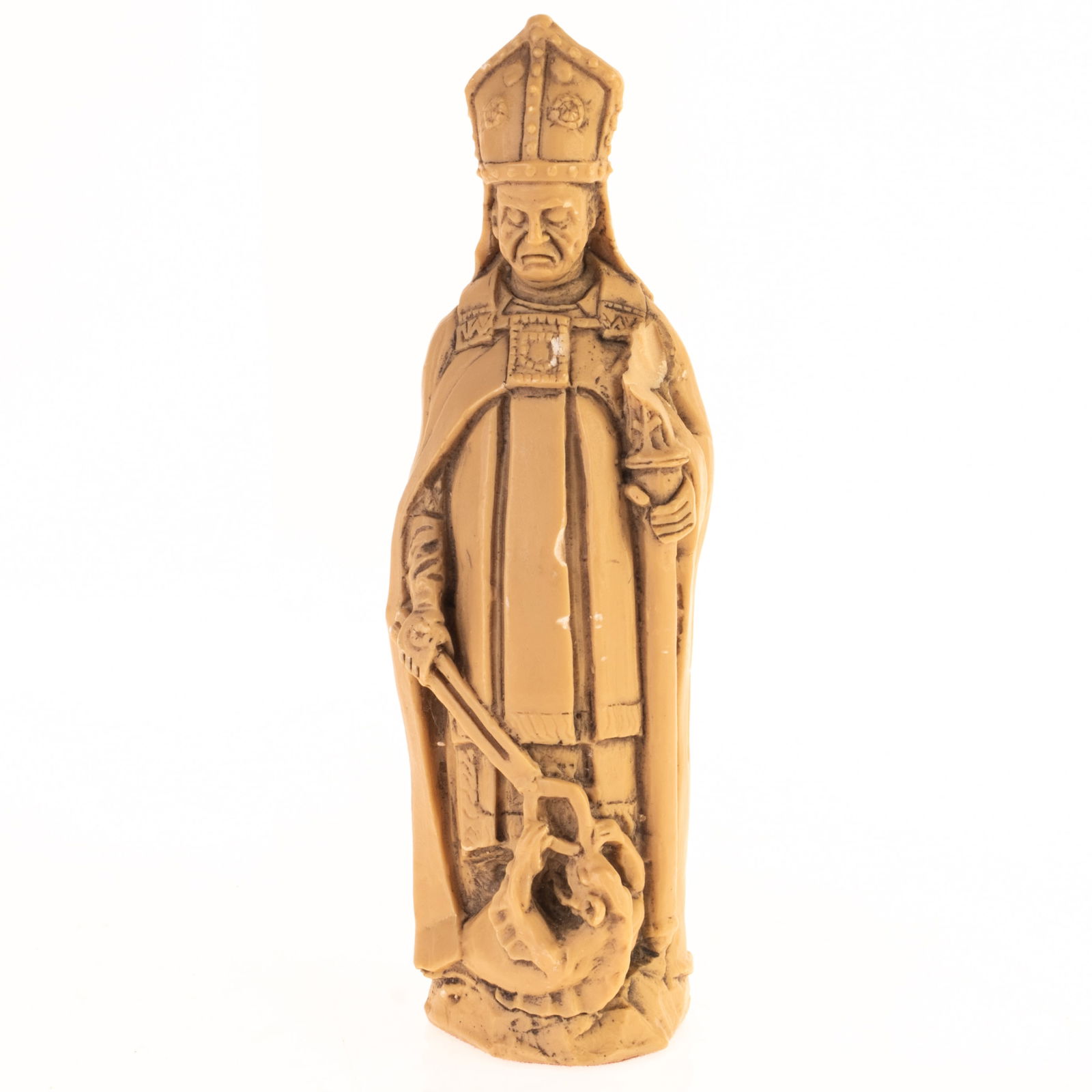 ANTIQUE RELIGIOUS BISHOP ALTAR PIECE FIGURE (1 of 3)