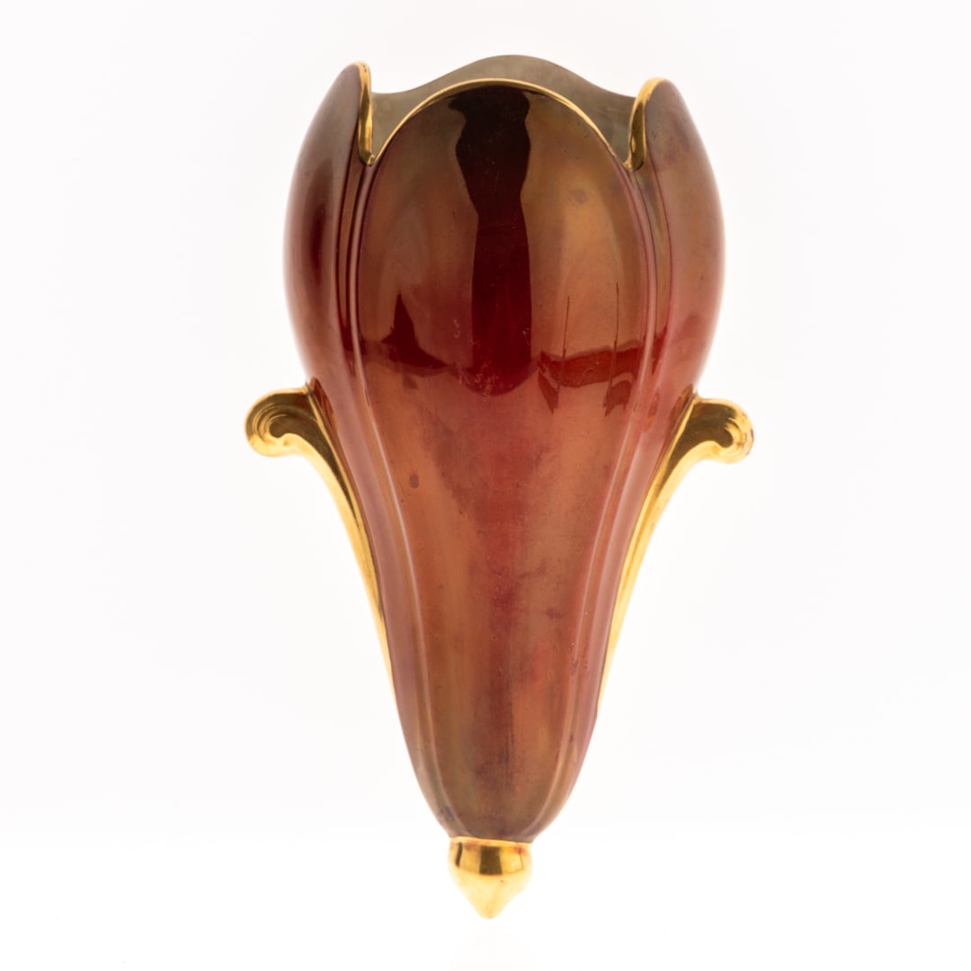 ANTIQUE ROYAL WINTON ROUGE PORCELAIN CERAMIC WALL POCKET (1 of 3)