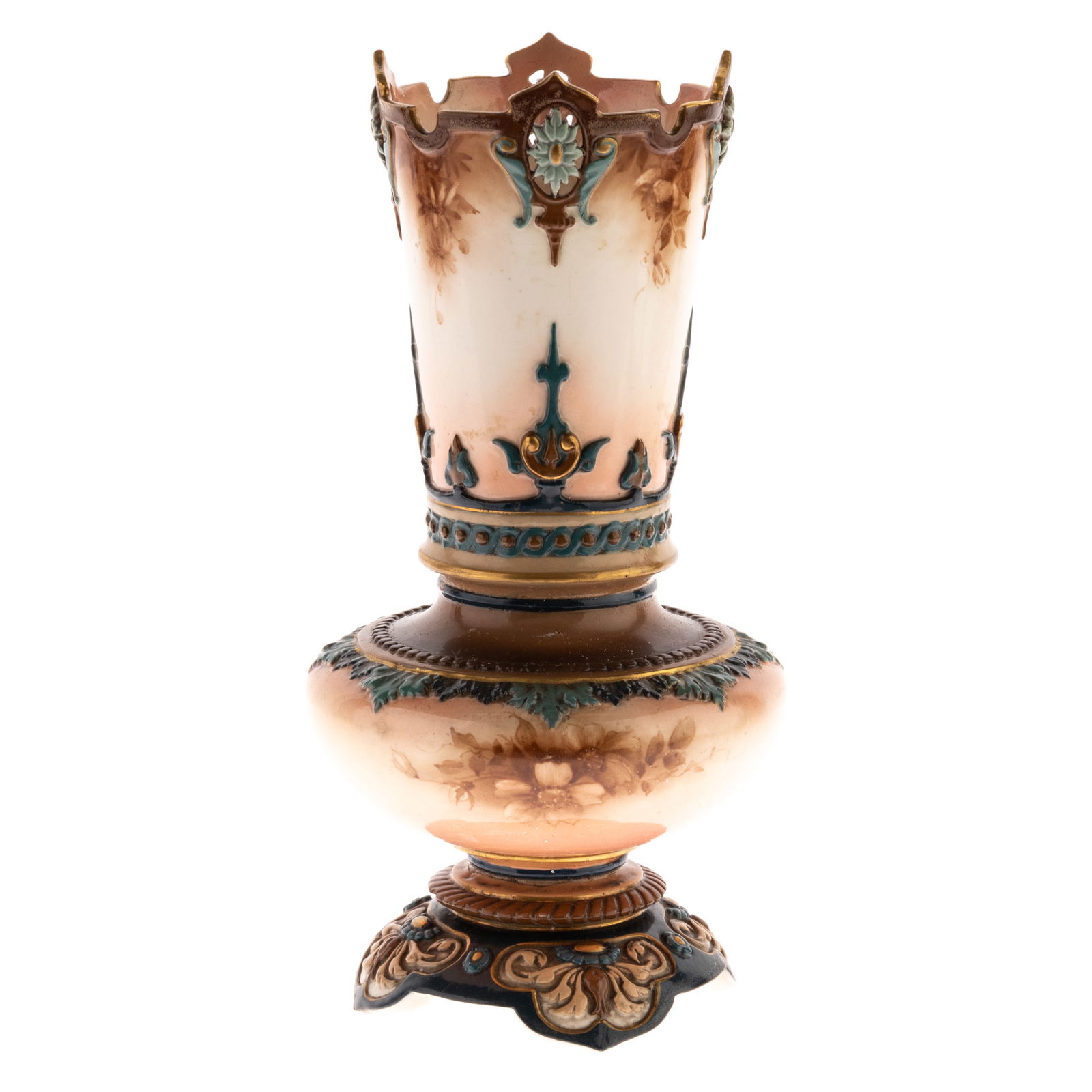 FINE HADLEY'S WORCESTER ENGLISH PORCELAIN ART NOUVEAU VASE (1 of 3)