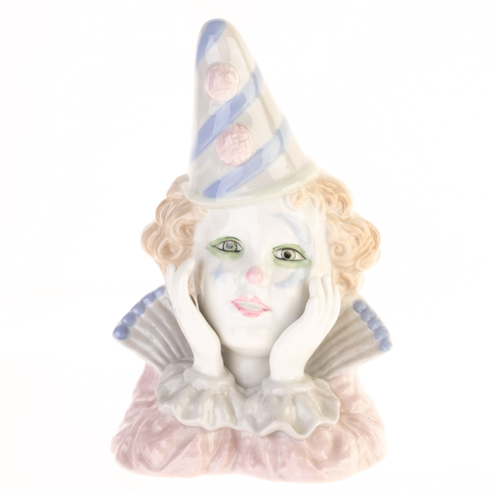 LLADRO STYLE PORCELAIN CERAMIC CLOWN BUST FIGURE (1 of 4)