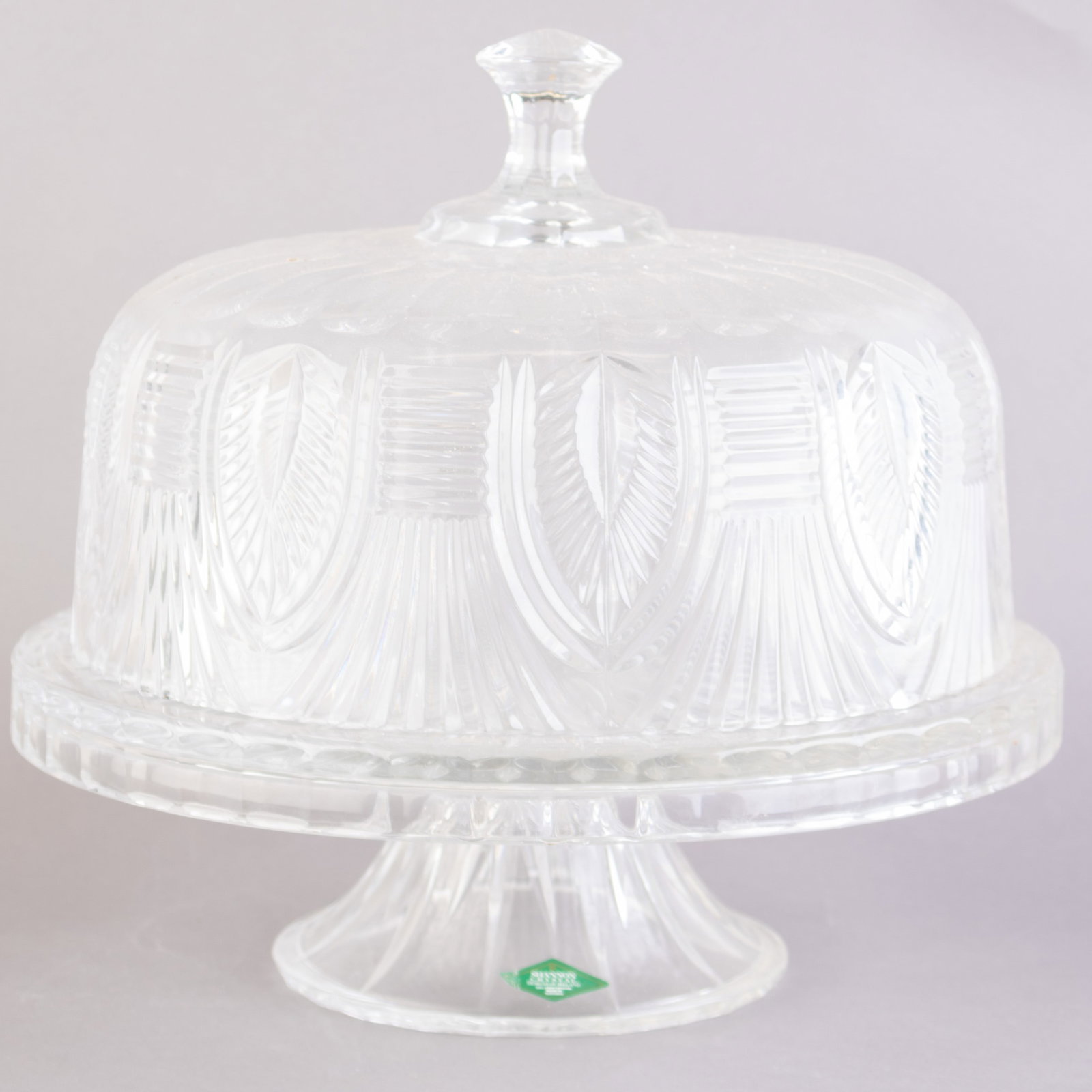 LARGE IRISH SHANNON CUT CRYSTAL GLASS CAKE STAND (1 of 3)