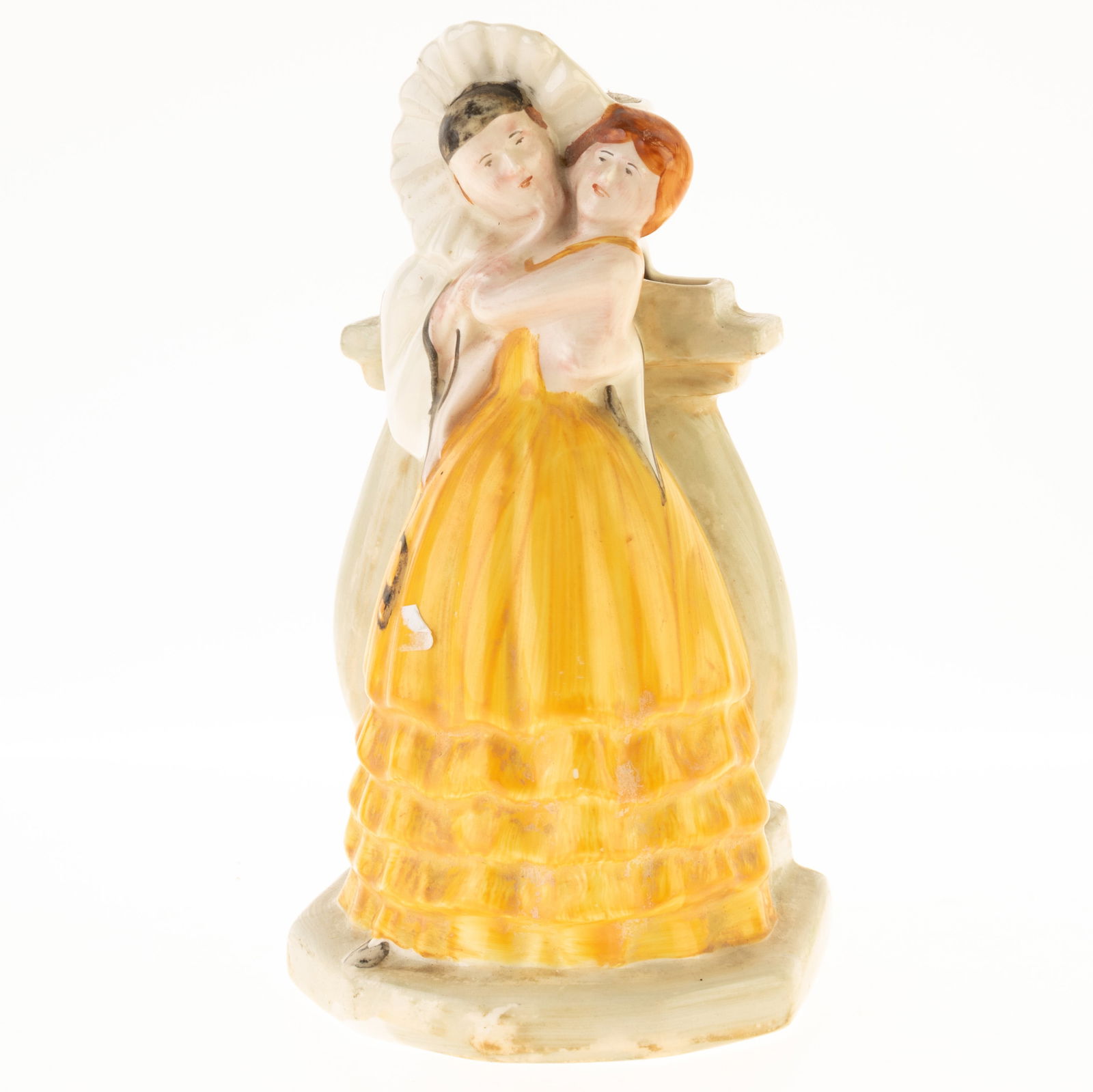 1930S ART DECO MYOTT & SON PIERROT HAND PAINTED POTTERY FIGURE VASE (1 of 4)