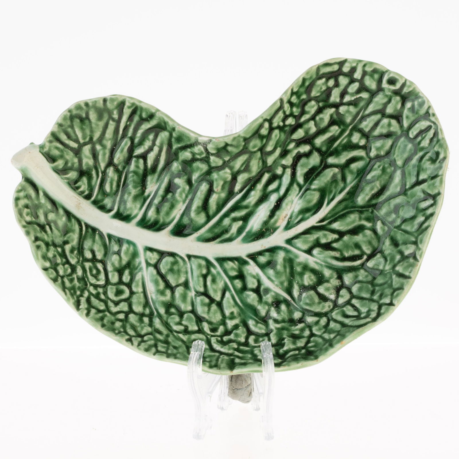 MID CENTURY BORDALLO PINHEIRO CERAMIC MAJOLICA POTTERY CABBAGE DISH (1 of 3)